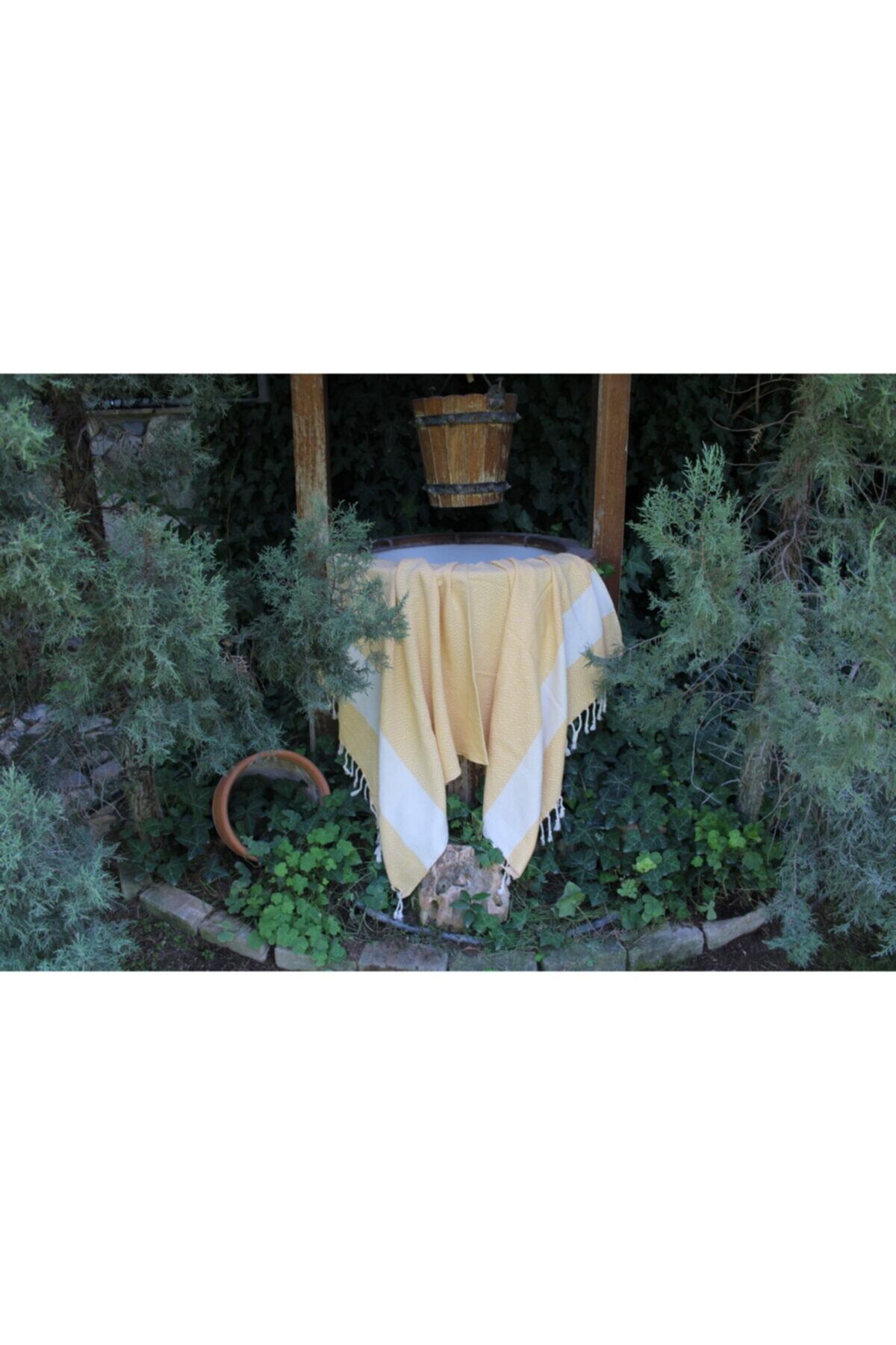 BySeto %100 Pamuk Zümrüt Sarı Peştemal & Plaj Havlusu & Pareo