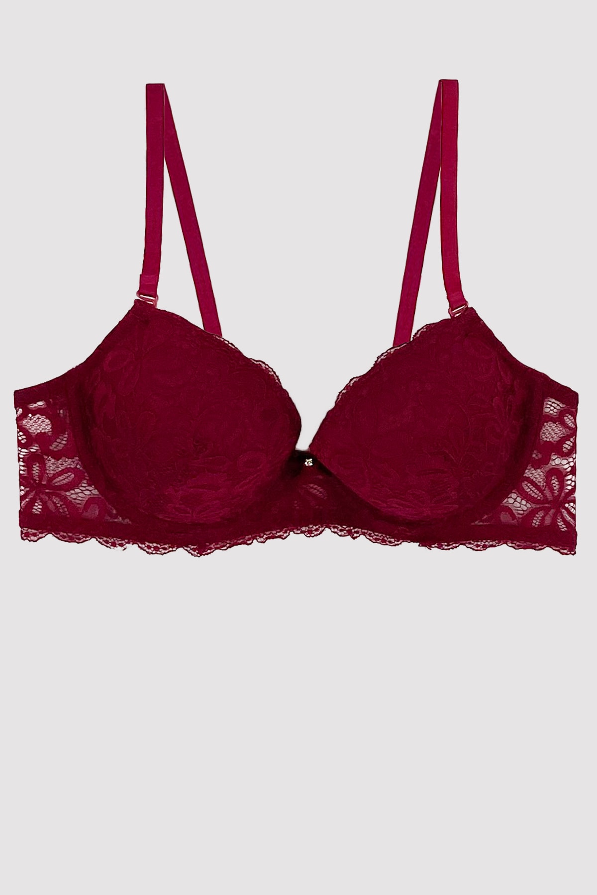 Pierre Cardin Kadın Bordo 6201 Balenli Destekli Dantelli Tek Sütyen