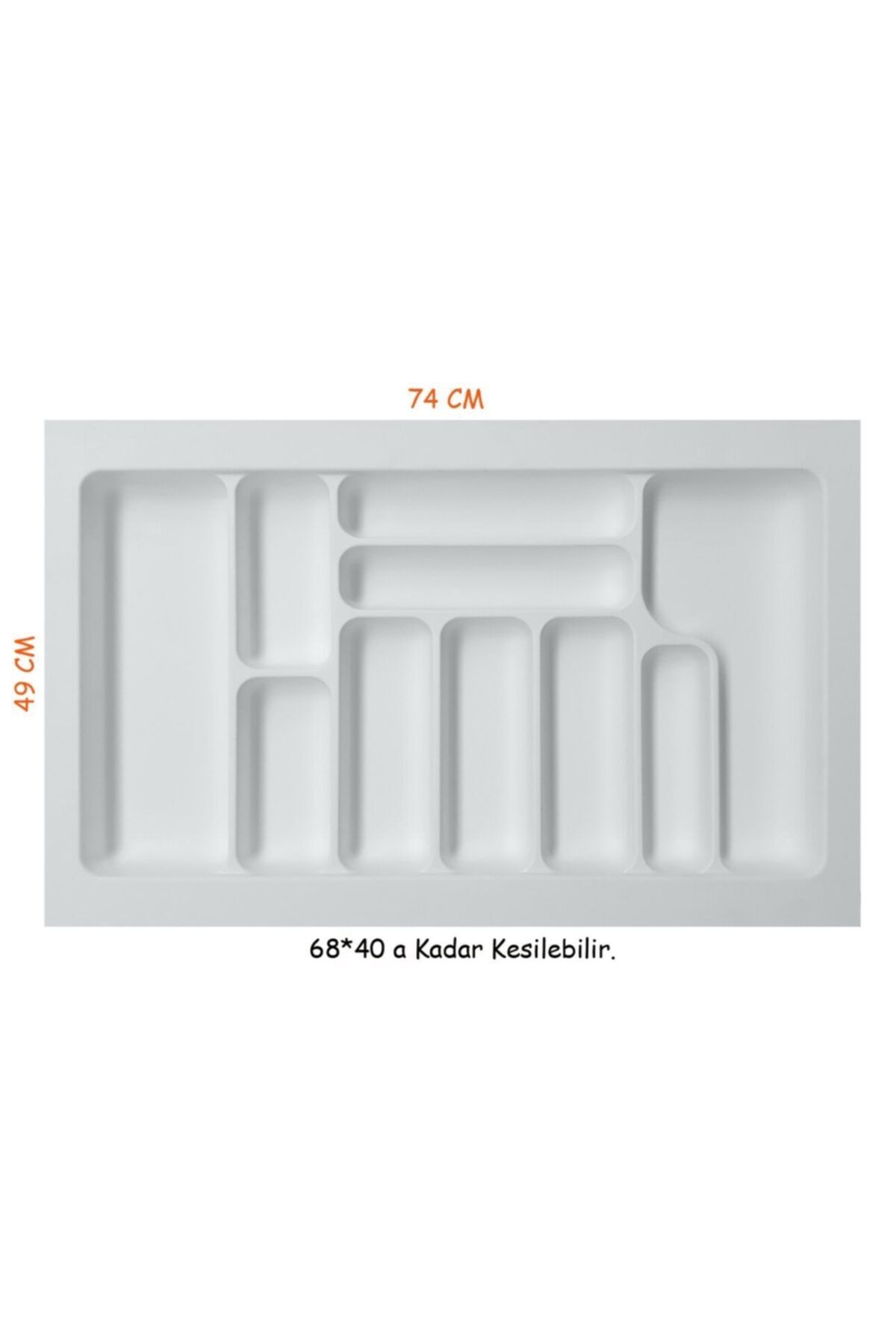 STARAX S-2289-w Çekmece Içi Plastik Kaşıklık Beyaz En:74-68 D:49-40 Cm Arası Kesilir 10 Göz