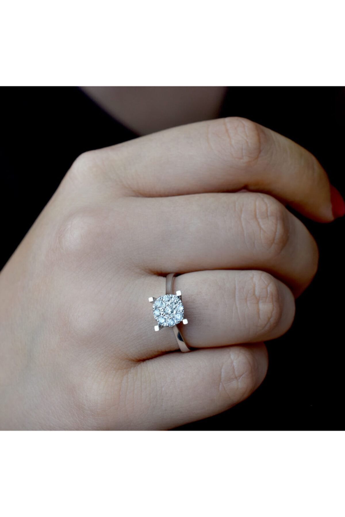 Lilarote Pırlanta 0.22 Ct. Modern Tasarım Coronet Tektaş Yüzük