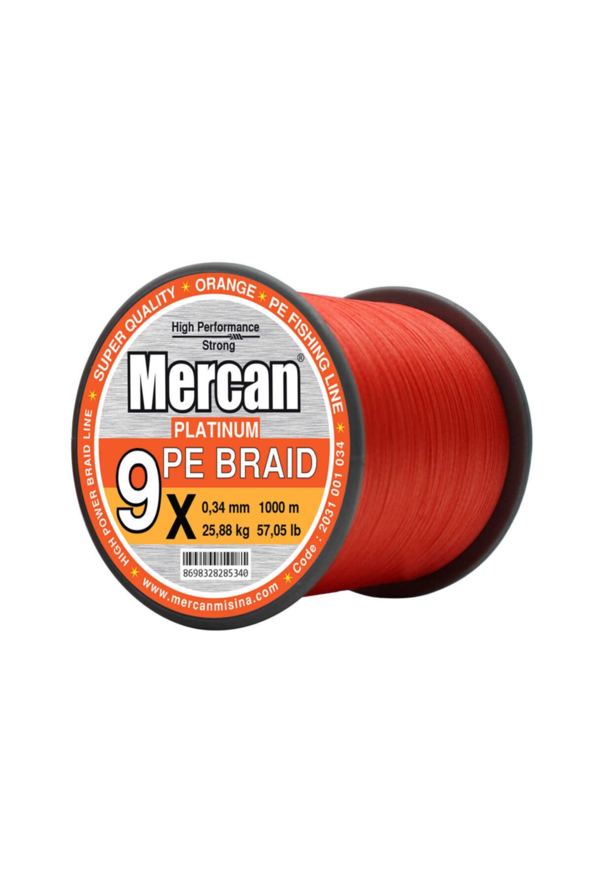MERCAN MİSİNA Mercan Pe Örgü Platinum 9x Ip 1000 M Turuncu Misina