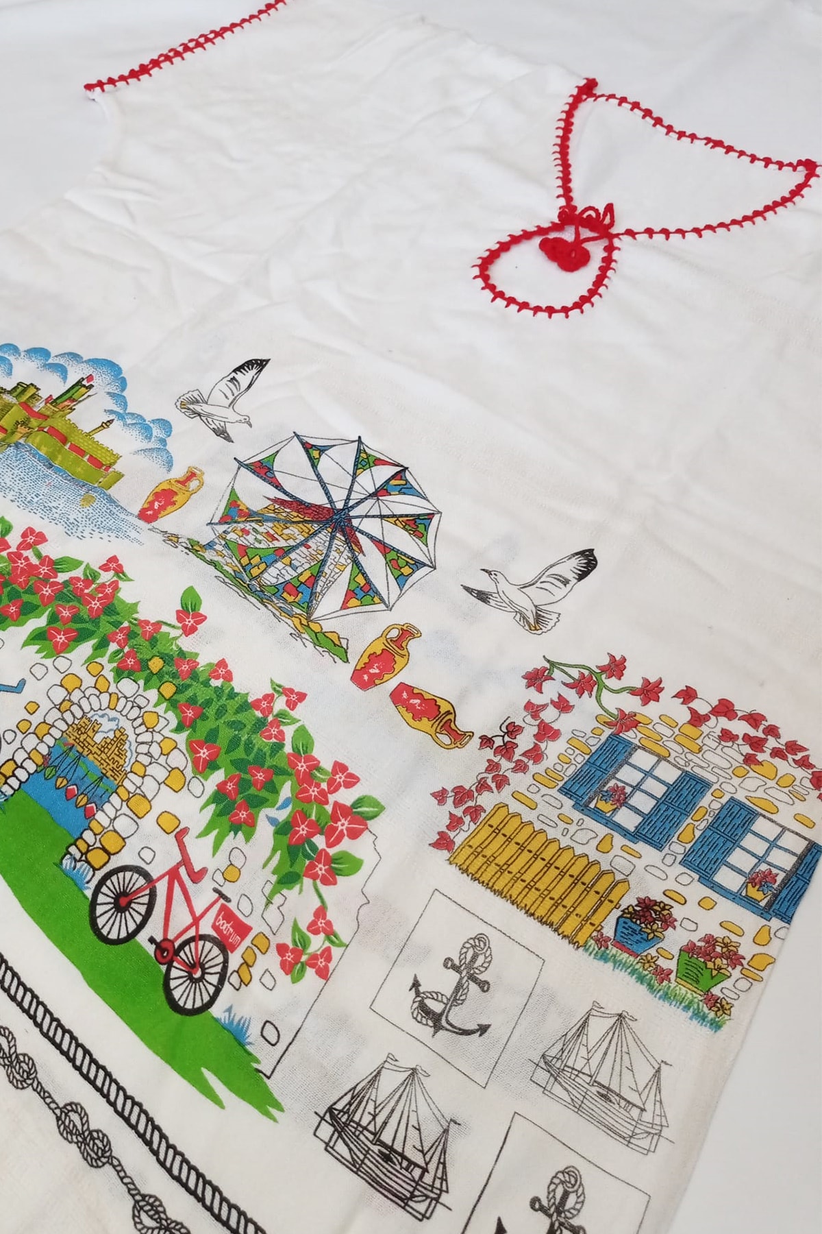 naturel şile bezi Plaj Elbisesi