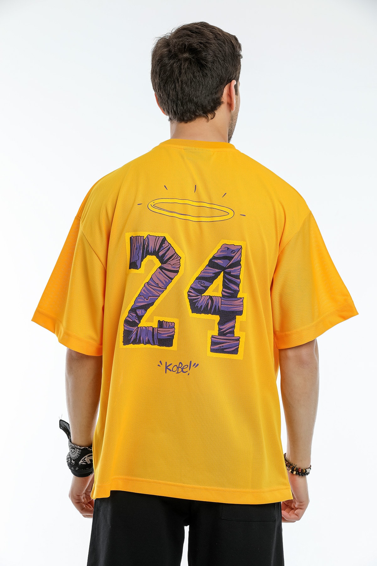 RAYZ Unisex Turuncu Kobe Oversize File Forma T-shirt