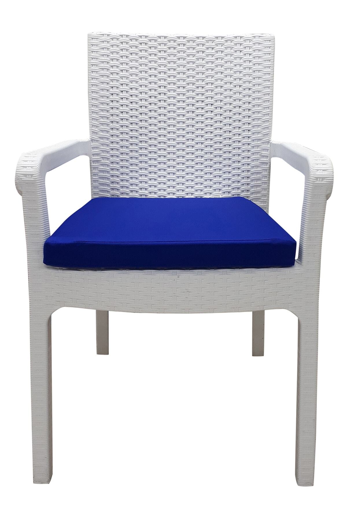 mirzade Rattan Koltuk Minderi Su Geçirmez Kumaş 5 Cm Gri Sünger-saksmavi