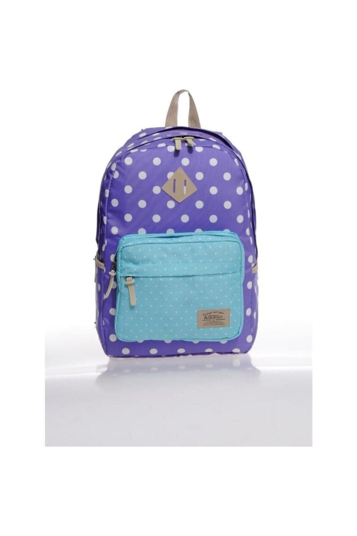 KAUKKO Dots Sırt Çantası Lila K1108