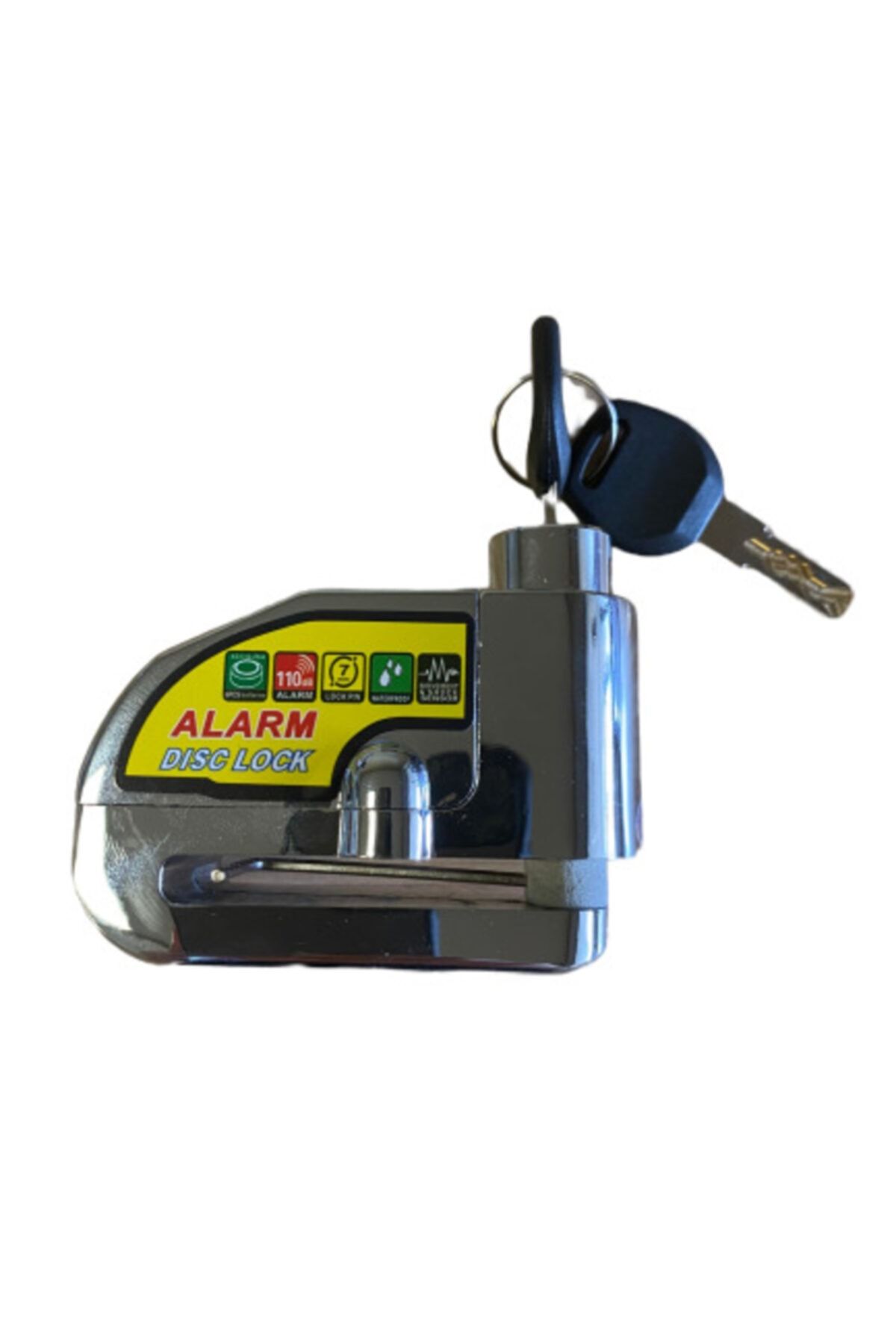 Locks Alarmlı Motosiklet Disk Kilidi 2 Anahtarlı Krom Nikelaj Ücretsiz Kargo