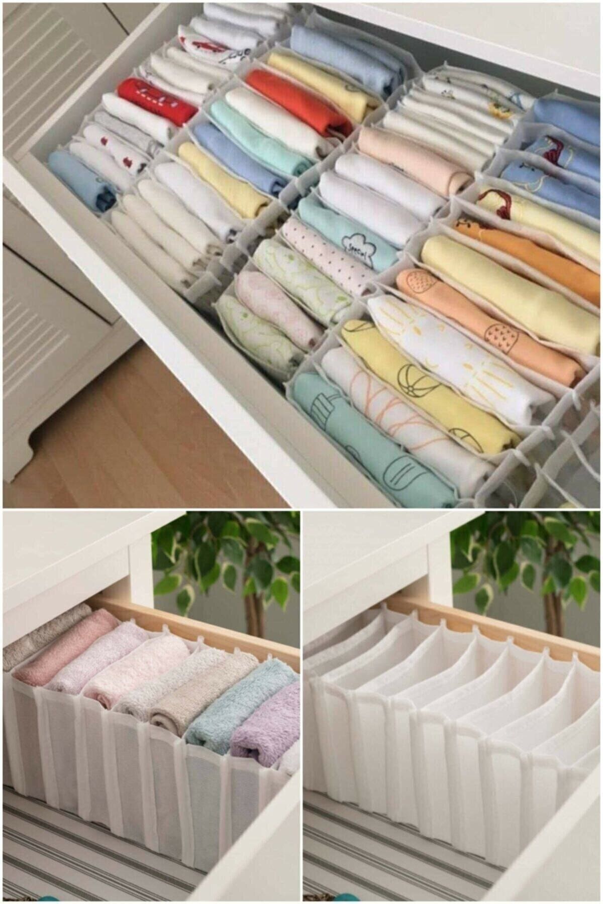 YUNUSOĞLU HOME 3 Adet Small 11 Gözlü Çekmece Içi Düzenleyici Organizer 12 X 40 X 12 3 Adet