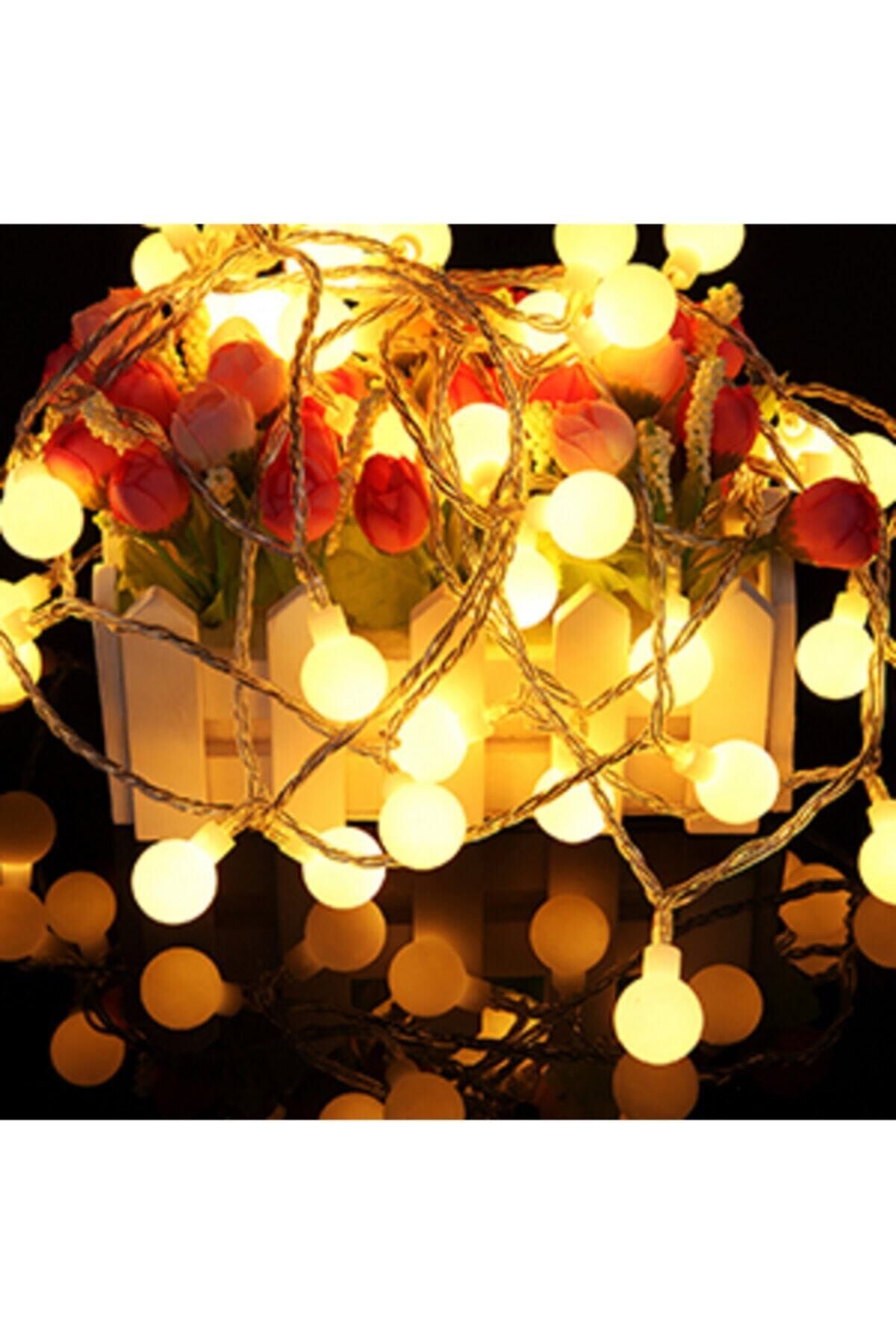 esilay shop Pilli Top Ledli Mini Ampüllü Led Işık Top Led Aydınlatma 1,5 Metre