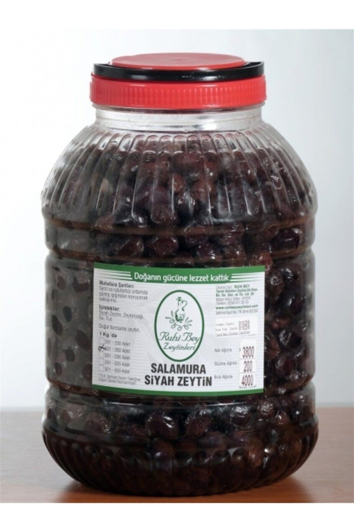 RUHİ BEY ZEYTİNLERİ Salamura Siyah Duble Zeytin 4. Kg