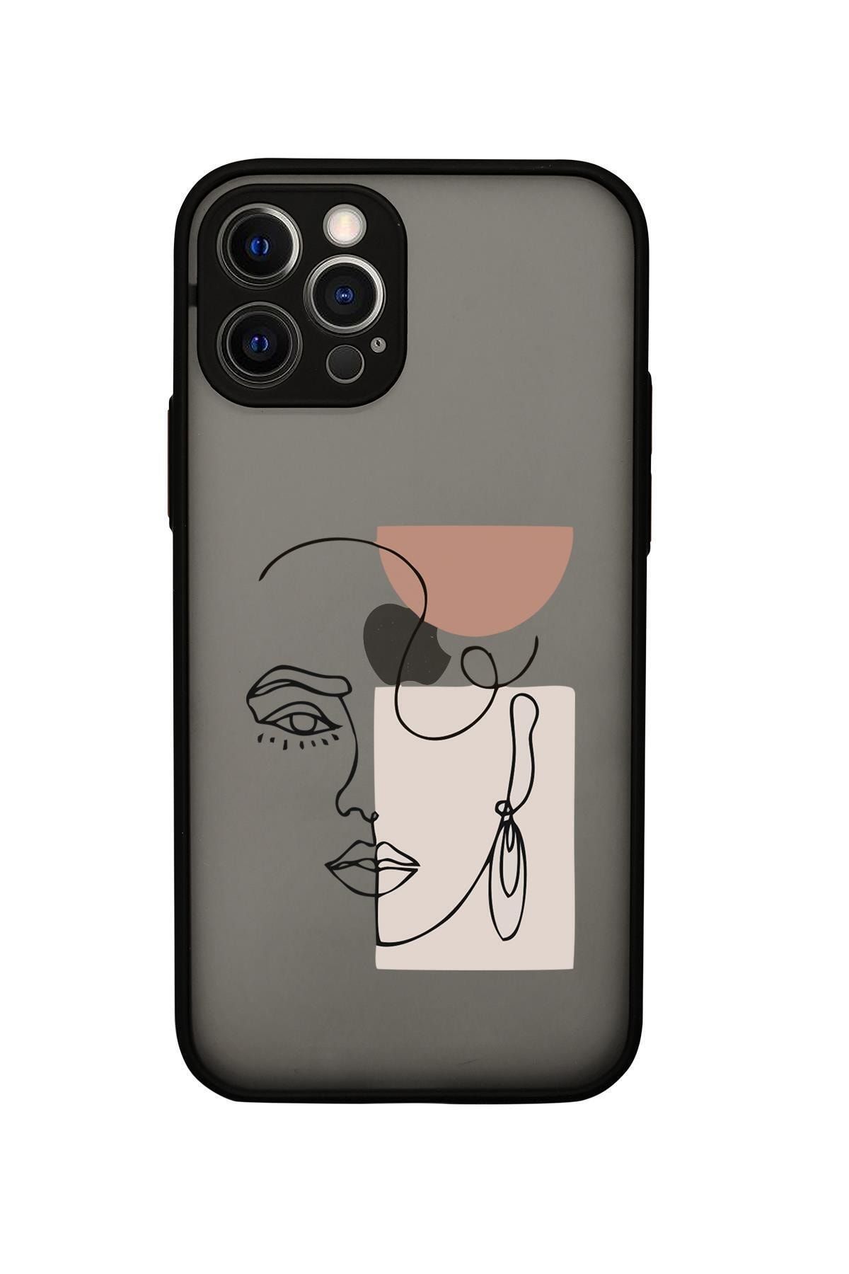 mooodcase Iphone 12 Pro Uyumlu Kamera Lens Korumalı Women Art Desenli Lüx Telefon Kılıfı