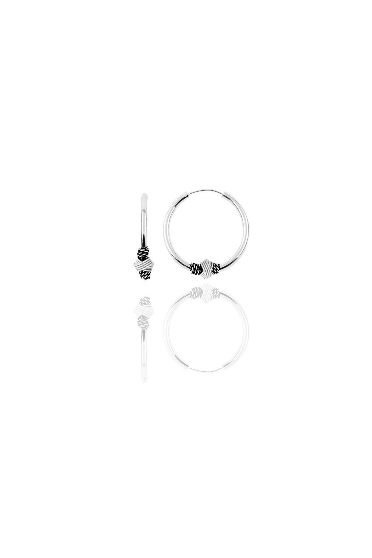 Söğütlü Silver Gümüş 14 Mm Işlemeli Halka Küpe