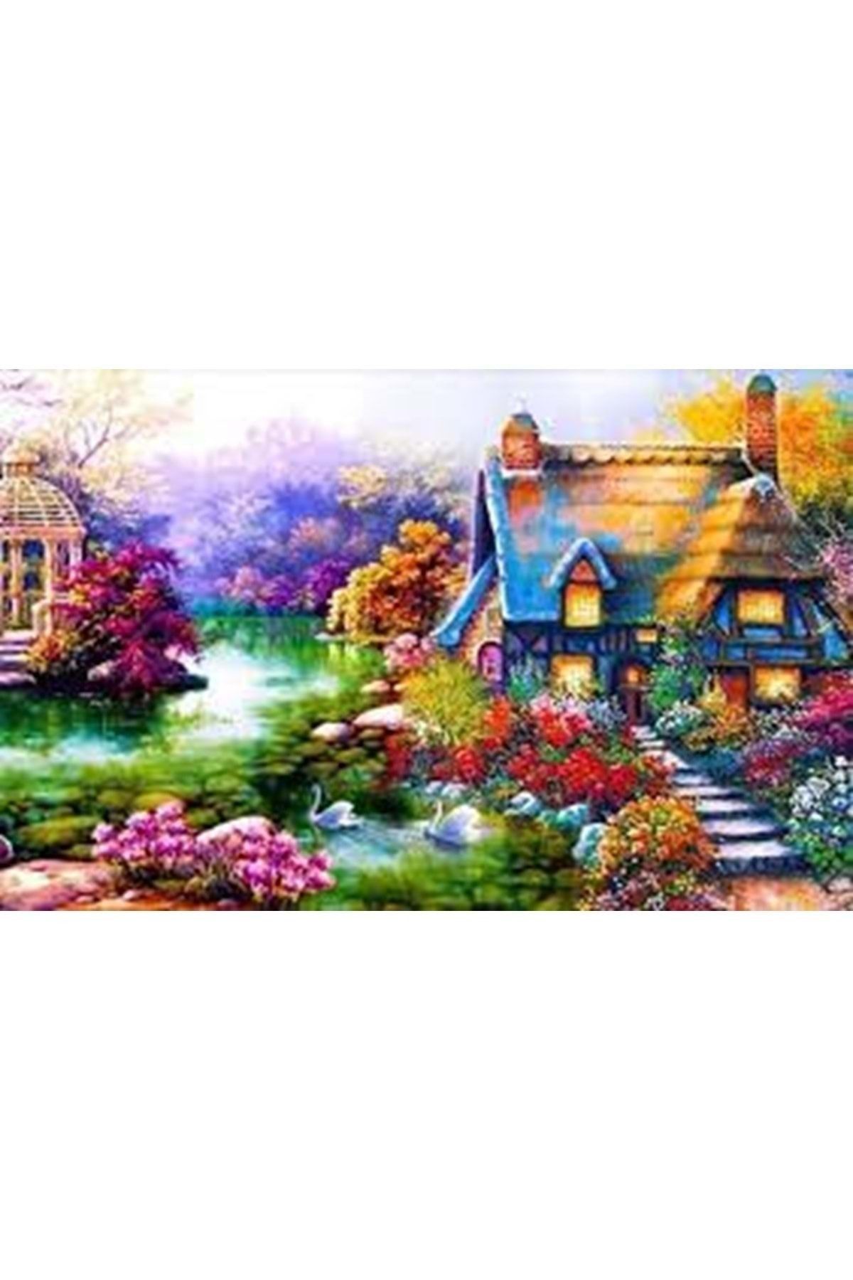 Hobigun Elmas Mozaik Tablo Diamond Painting Kit Puzzle 50x65 Cm Çiçekler Arasında Hayat