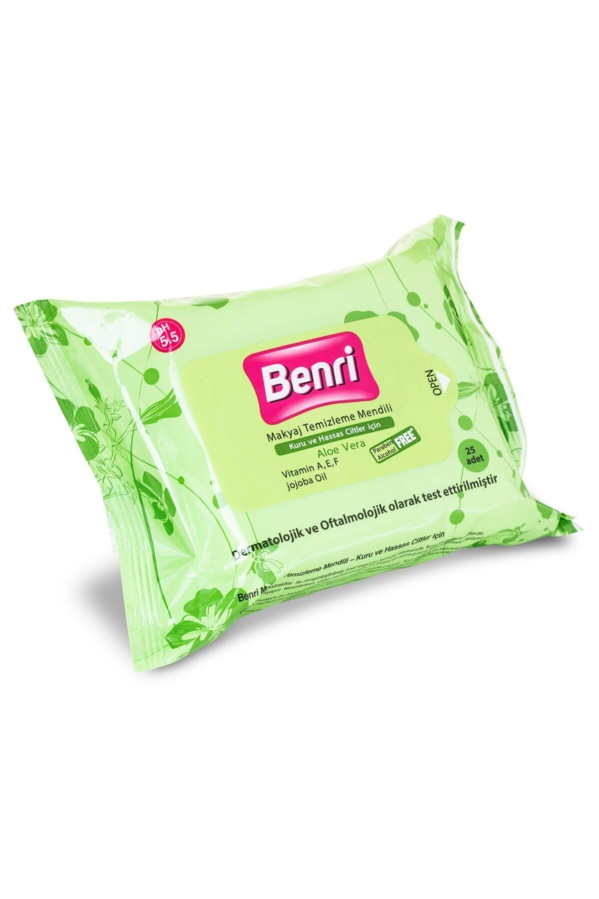 Benri Makyaj Temizleme Mendili Kuru Ve Hassas Ciltler Için 25'li