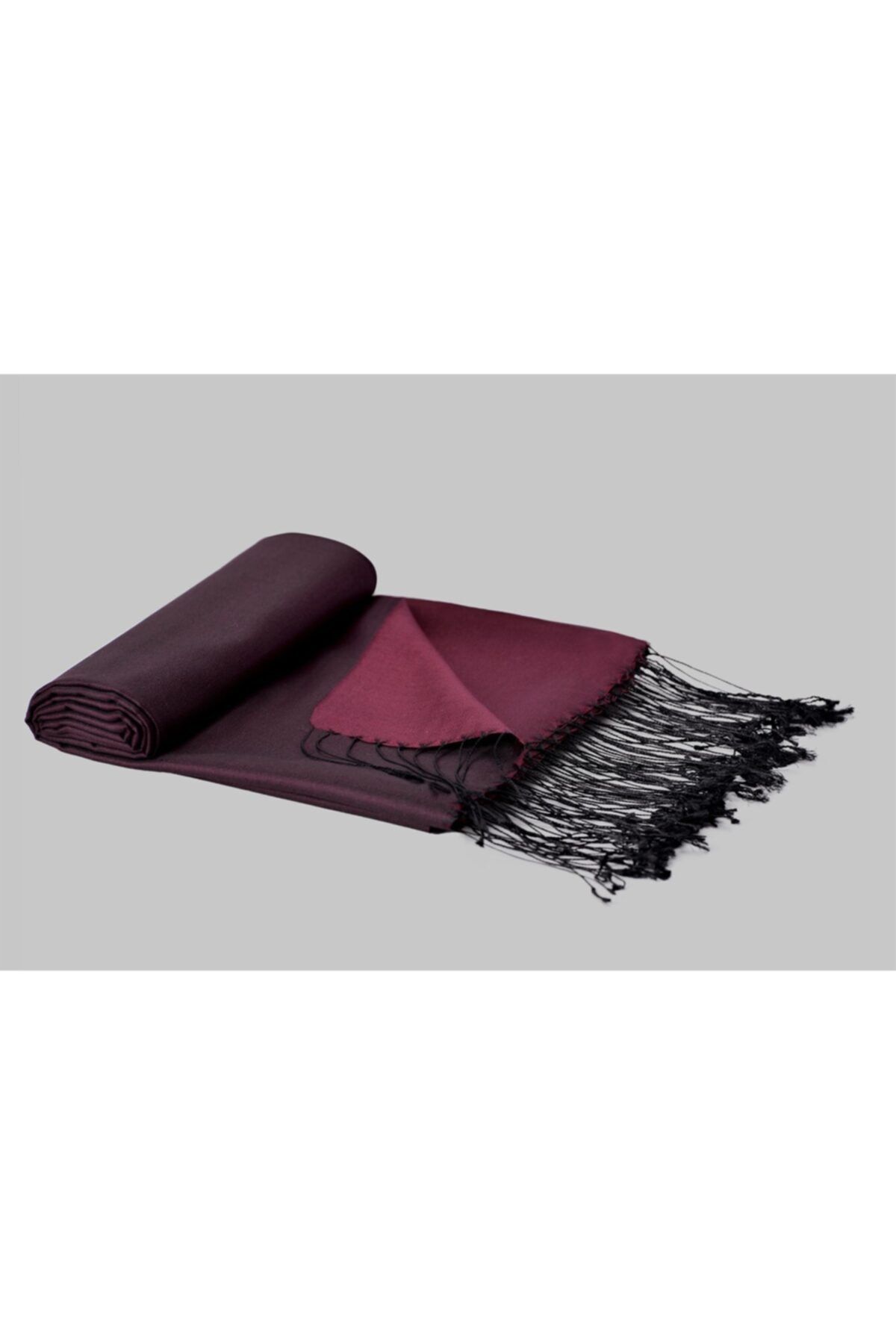 ARMANDA %100 Ipek Twill Şal - Siyah-bordo Renk