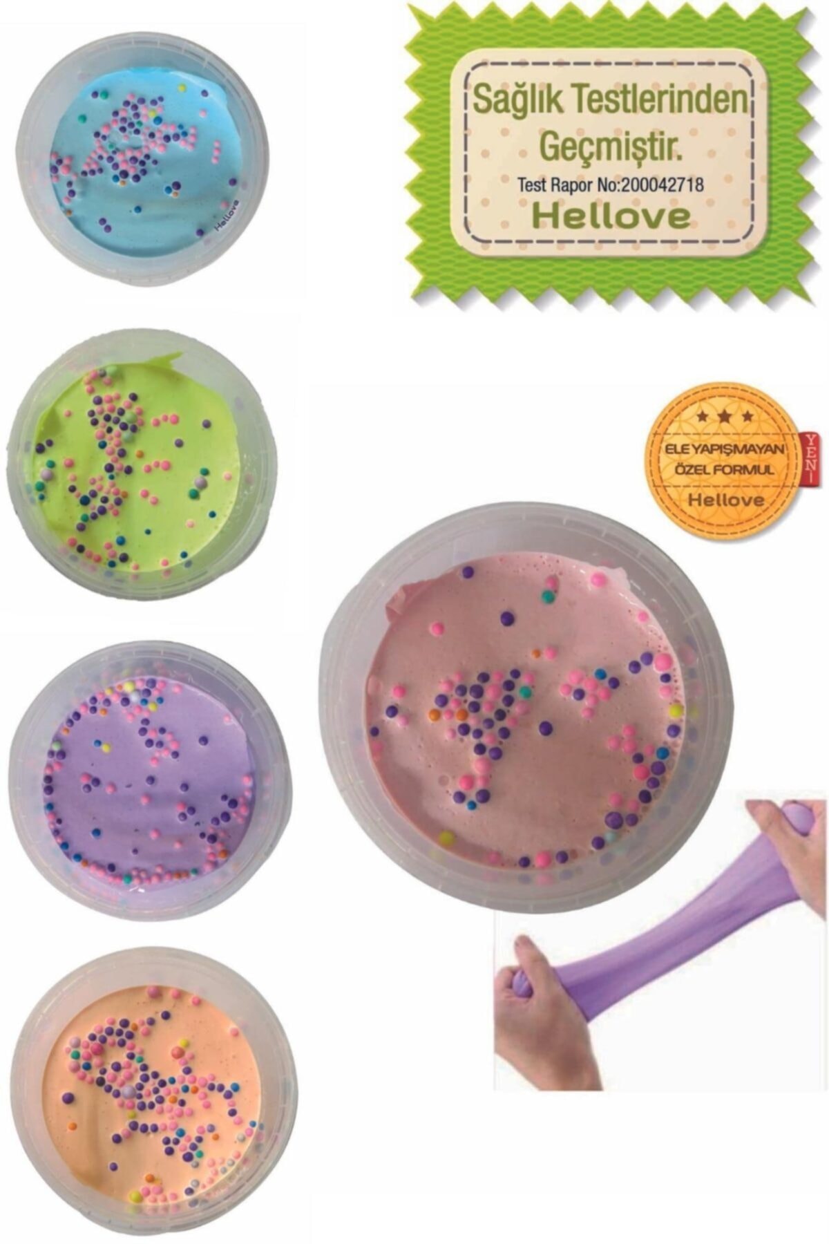 Hellove Köpüklü Ele Yapışmayan Slime 3 Lü Pofuduk Slaym Oyun Hamuru