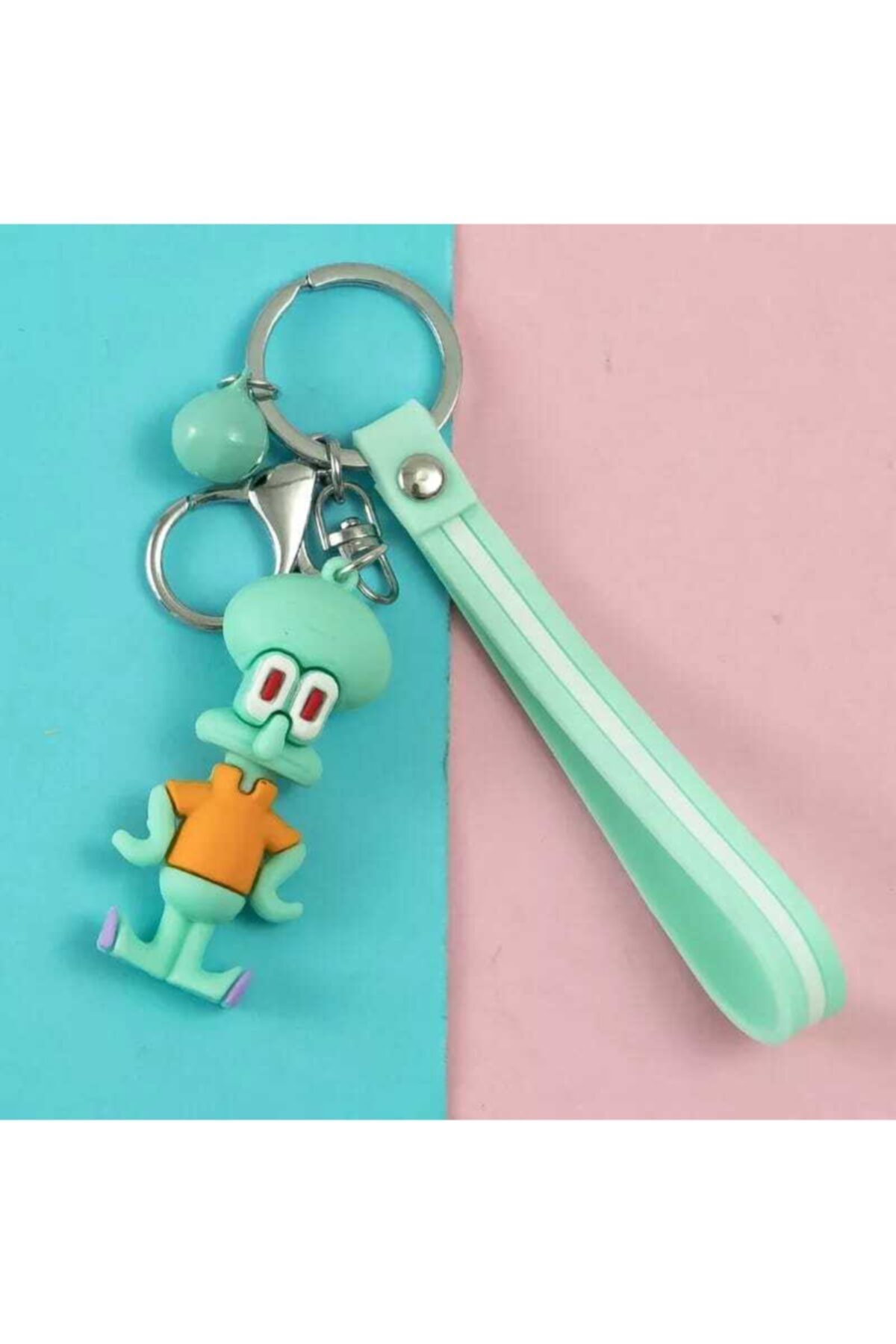 Mcb Hediyelik Eşya ve Aksesuar Sünger Bob - Squidward Mini Figür Anahtarlık