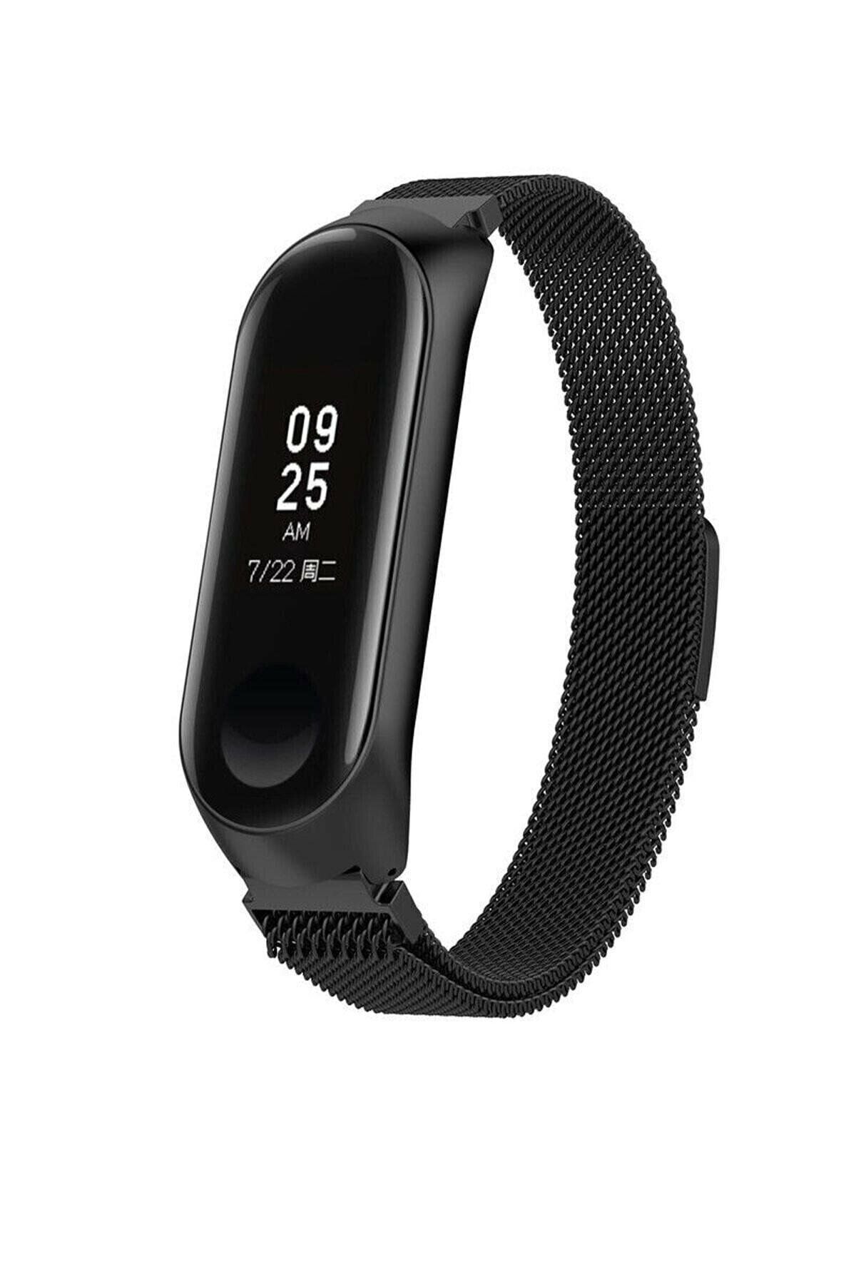 JavaTech Xiaomi Mi Band 3/4 Uyumlu Kordon Çelik Örgü Hasır Kordon Akıllı Bileklik Metal Kayış M3 M4 Mi3 Mi4