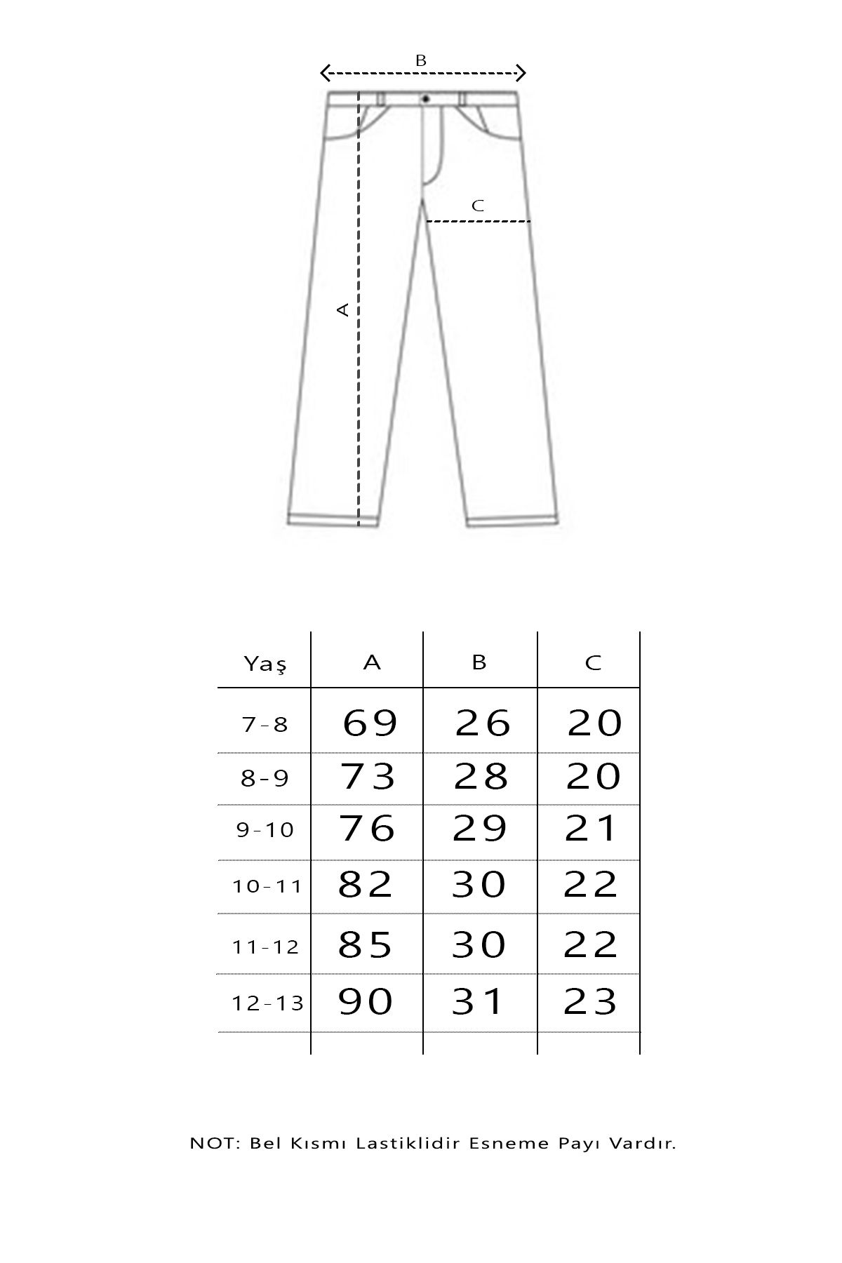 Siyah Beli Lastikli Basic Kız Çocuk Okul Pantolon 19199