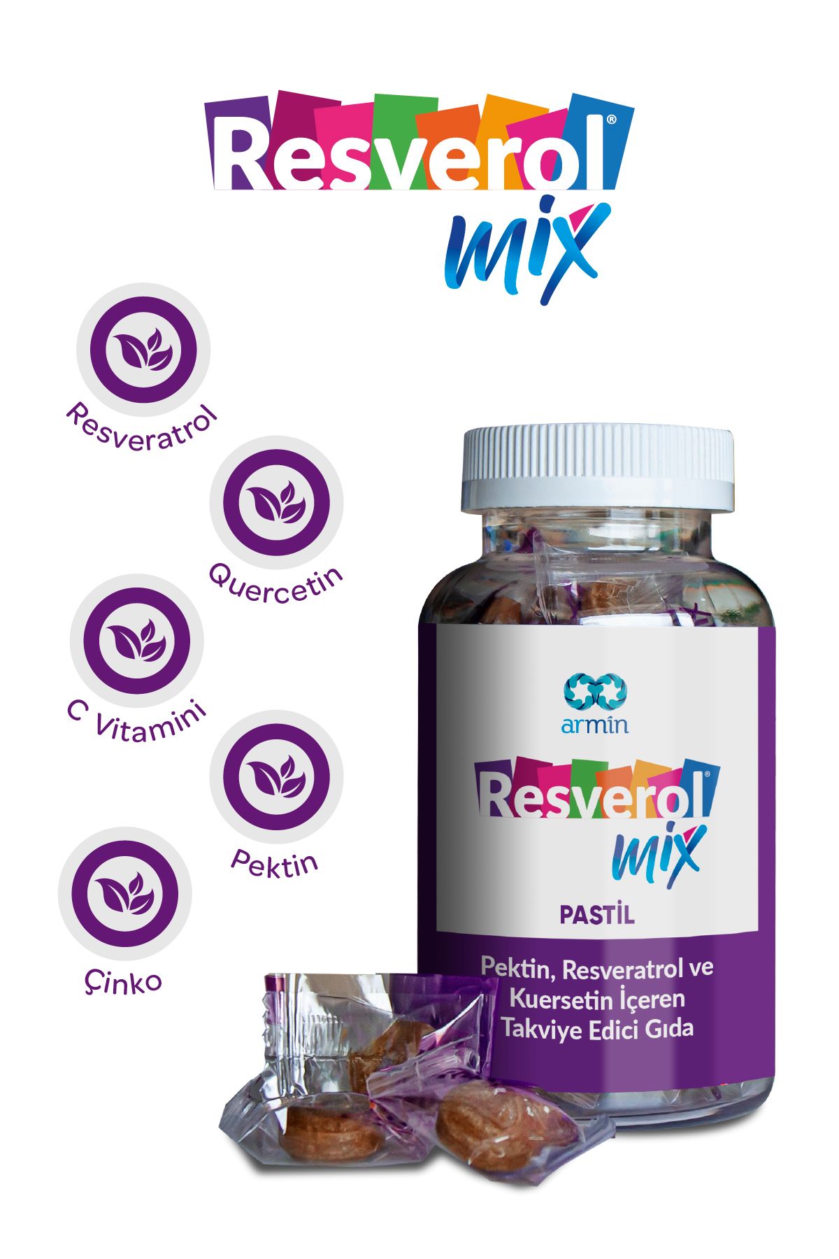 Mix Resveratrol Ve Quercetin Içeren 15 Pastil