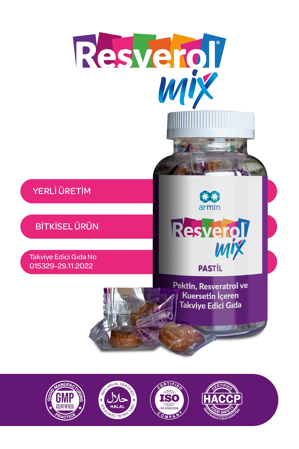 Mix Resveratrol Ve Quercetin Içeren 15 Pastil