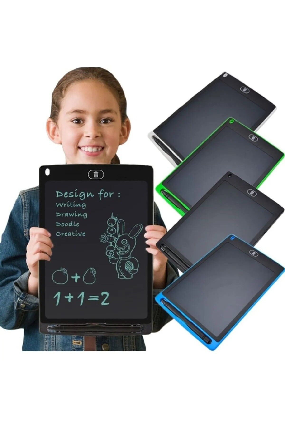 Dijital Kalemli Çizim Yazı Tahtası Not Yazma Eğitim Tableti Writing Tablet 8,5 Inç Pembe