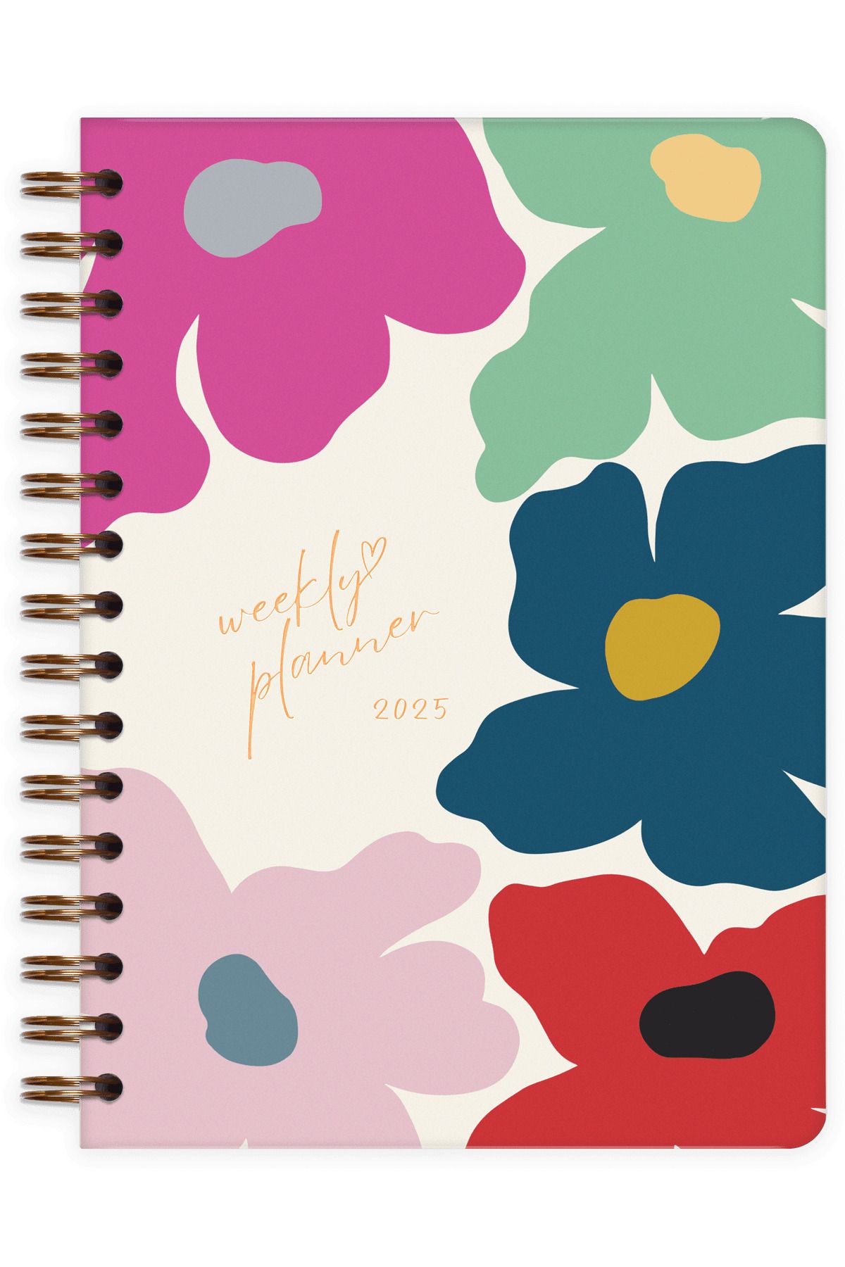 2025 A5 هفته برنامه Agenda Spiral 15x21 cm - 12 ماه - 12 ماه - صفحه انگیزه دیزی