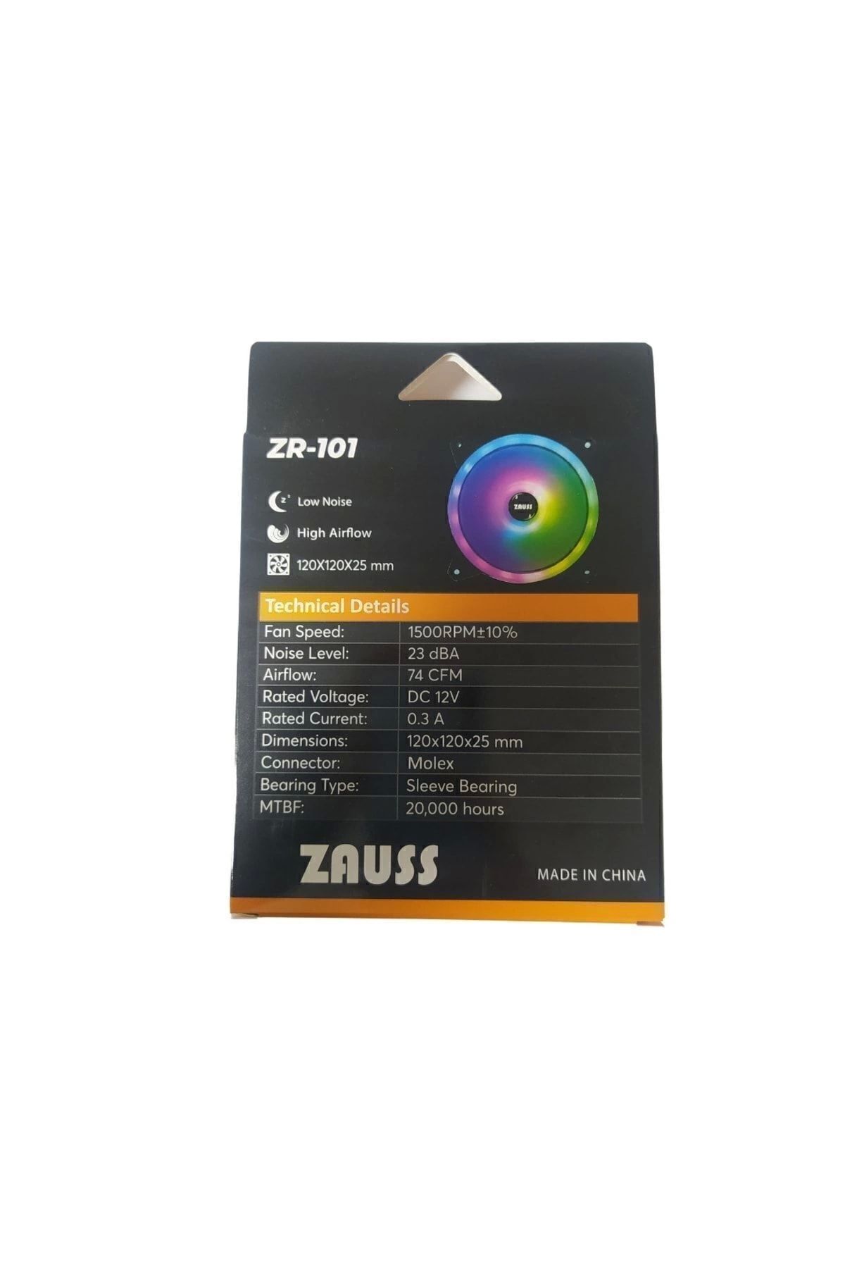 (3'LÜ SET) Zauss 120mm Rainbow Rgb Kasa Fanı 12cm Renkli Gökkuşağı Fanı 3 Adet Fan