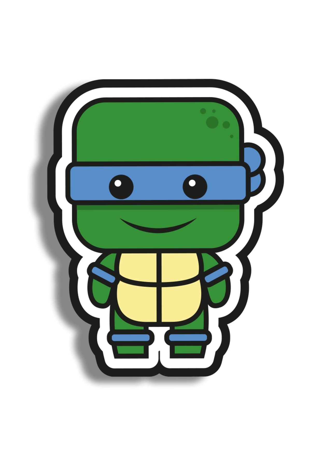 wonderlike Ninja Turtle BlueAhşap Mini Rozet