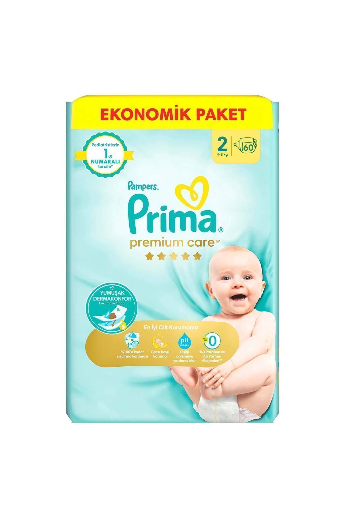 Bebek Bezi Premium Care 2 Beden 60 Adet Ekonomik Paket