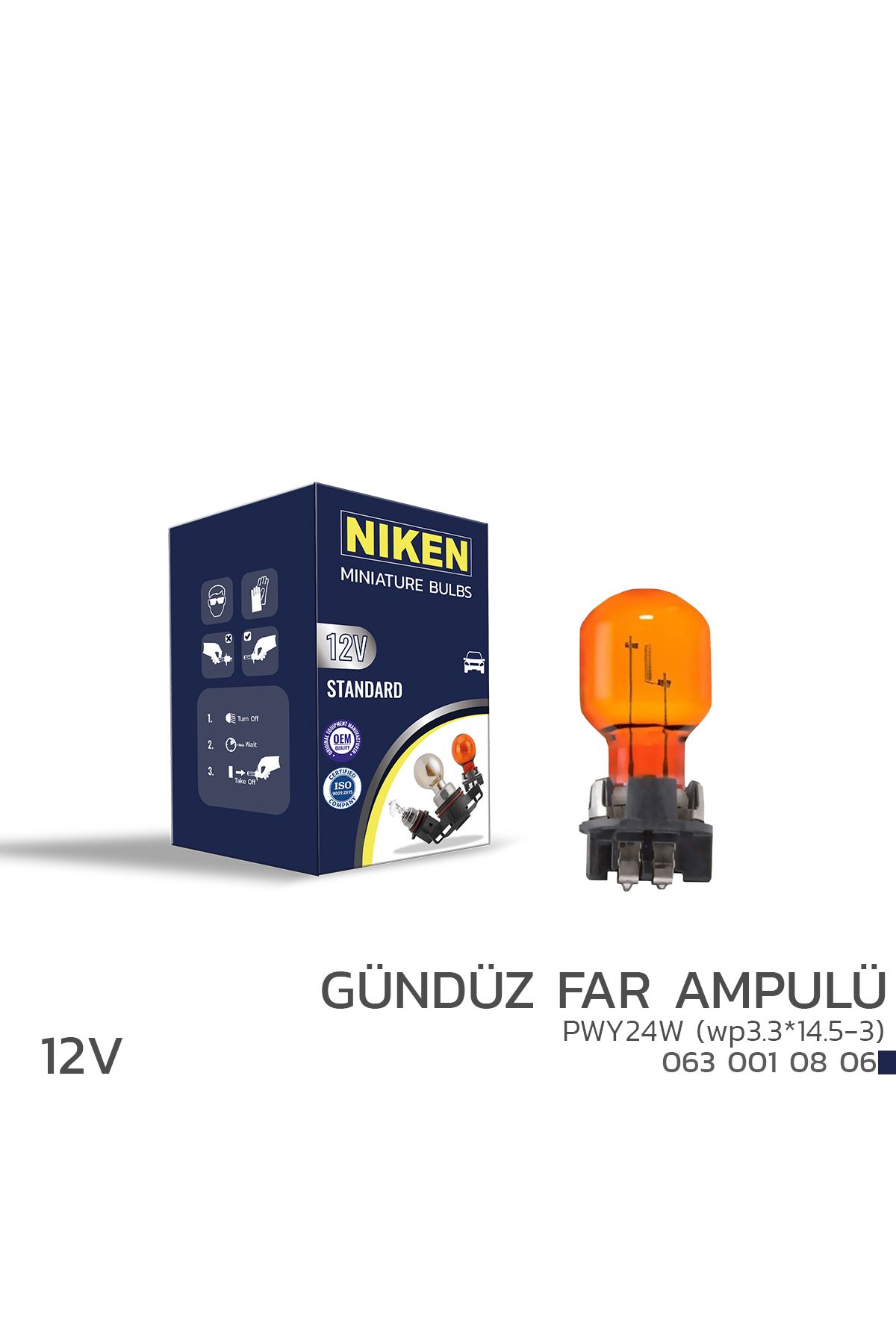 Niken 12V PW24W Gündüz FarAmpulü (wp3.3*14.5-...