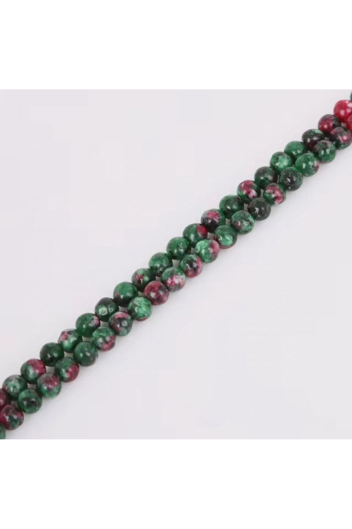 8 mm Ruby Zoisit Taşı  Doğal Taş 1 Dizi (47 Adet)