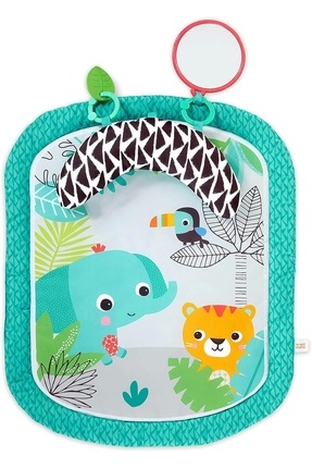Bright Starts Totally Tropical Prop & Play Yemek Zamanı Bebek Aktivite Minderi, Yaş Yeni Doğan ve Üz Image 0