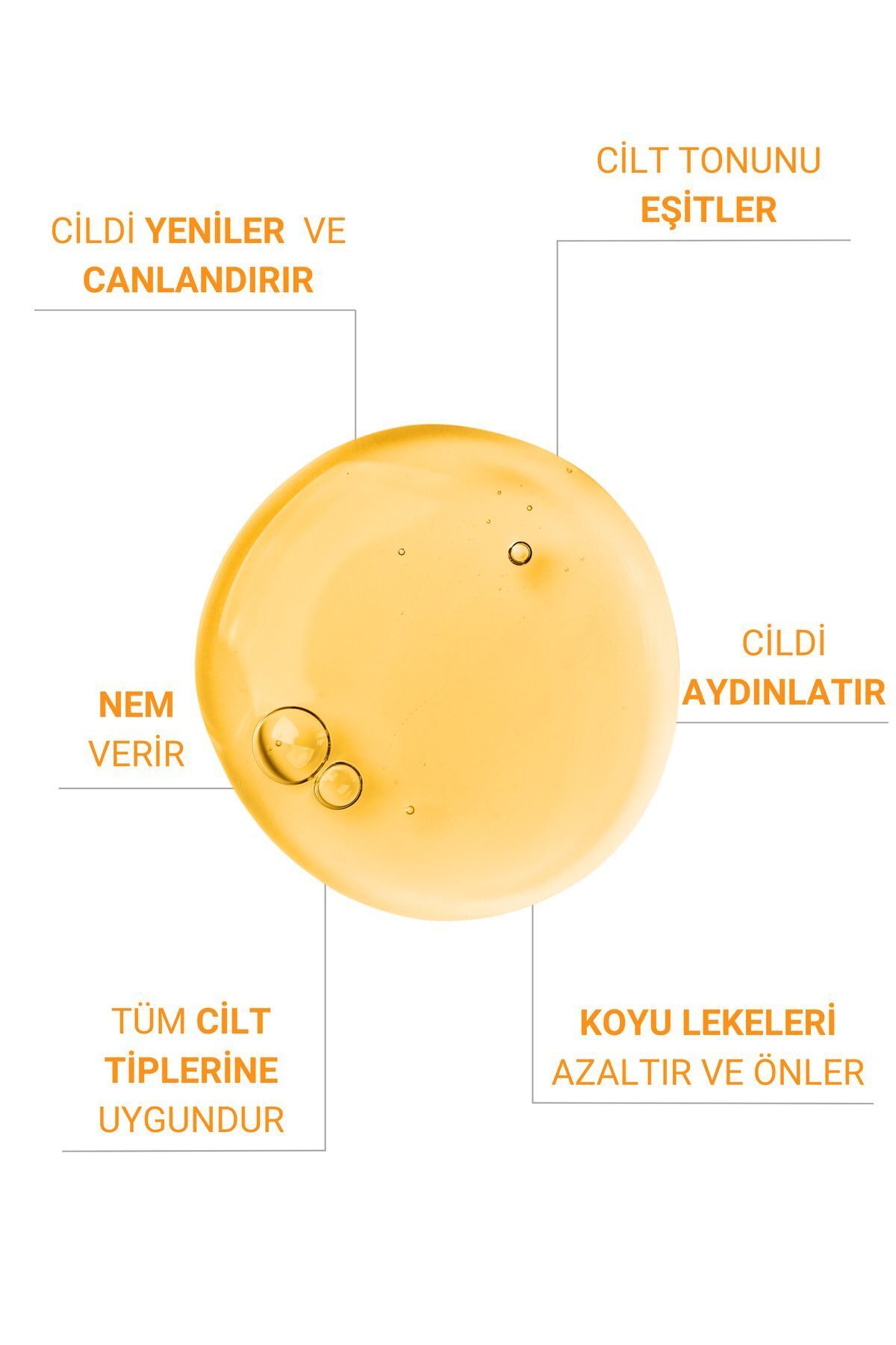 Leke Karşıtı Aydınlatıcı C Vitamini Serum Glutatyon, %20 Askorbik Asit, %5 Ferulik Asit 30 ml