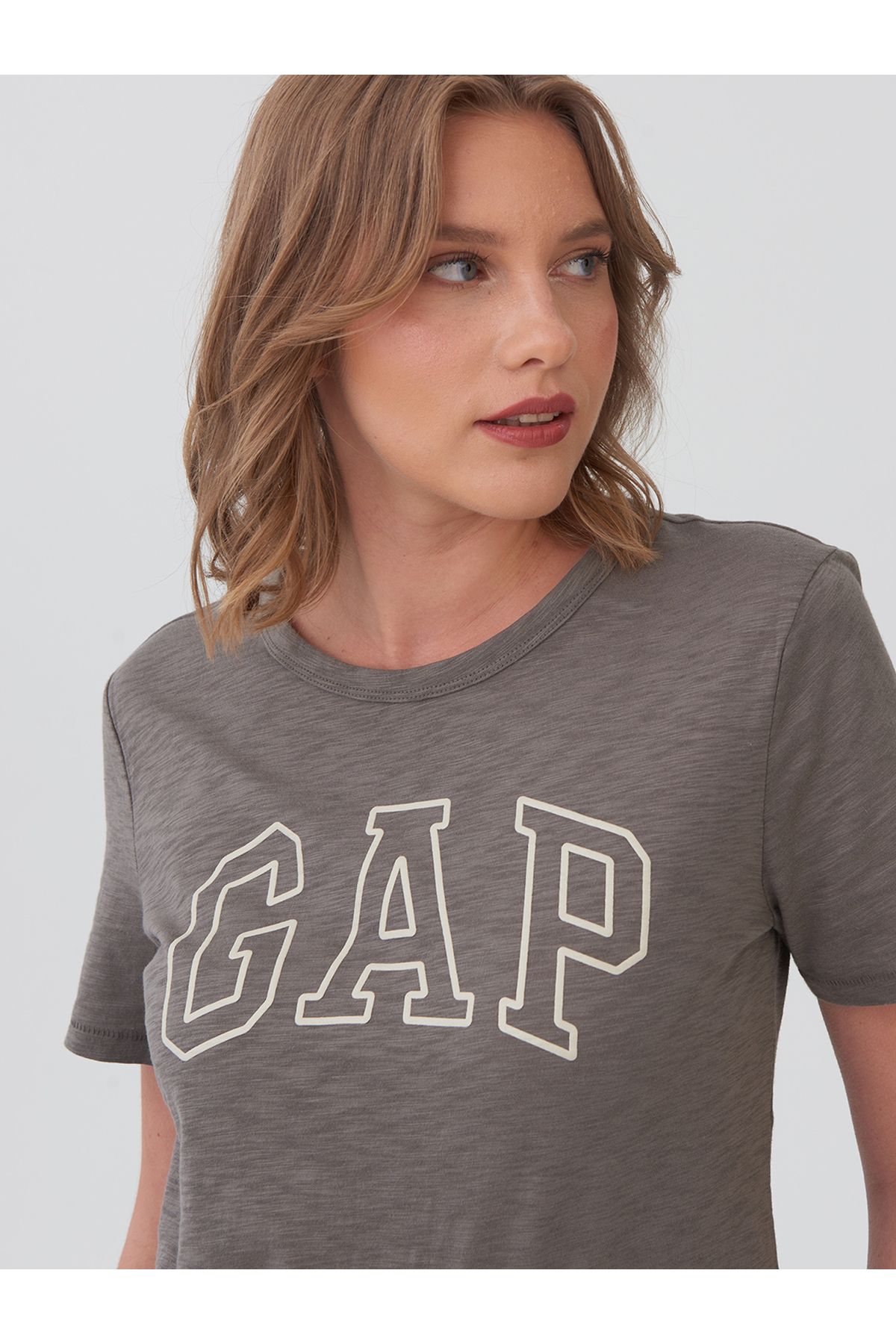 Kadın Haki Gap Logo T-Shirt