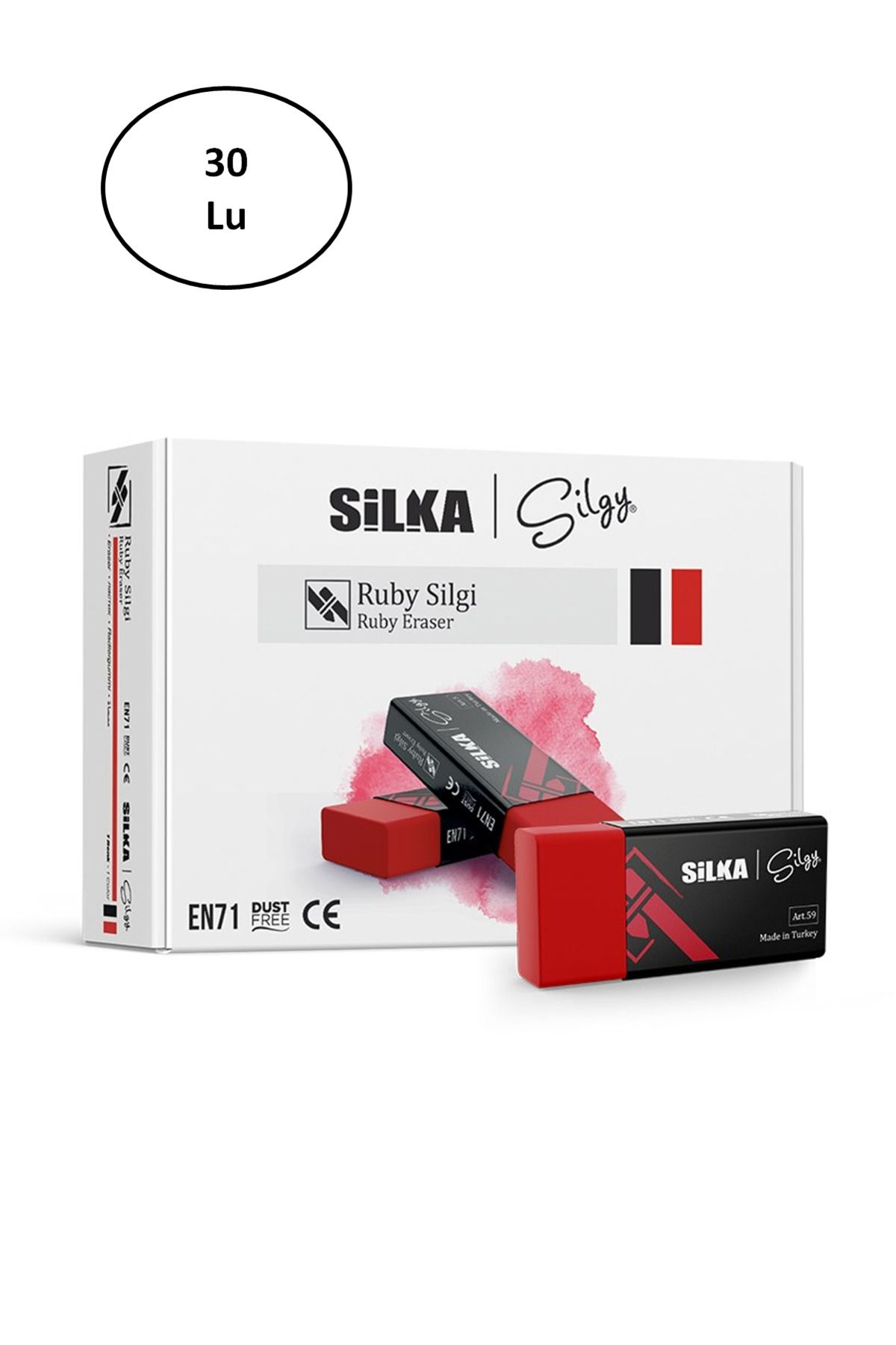 onixe Silka Art.59 RubyKırmızı Sınav Silgisi...