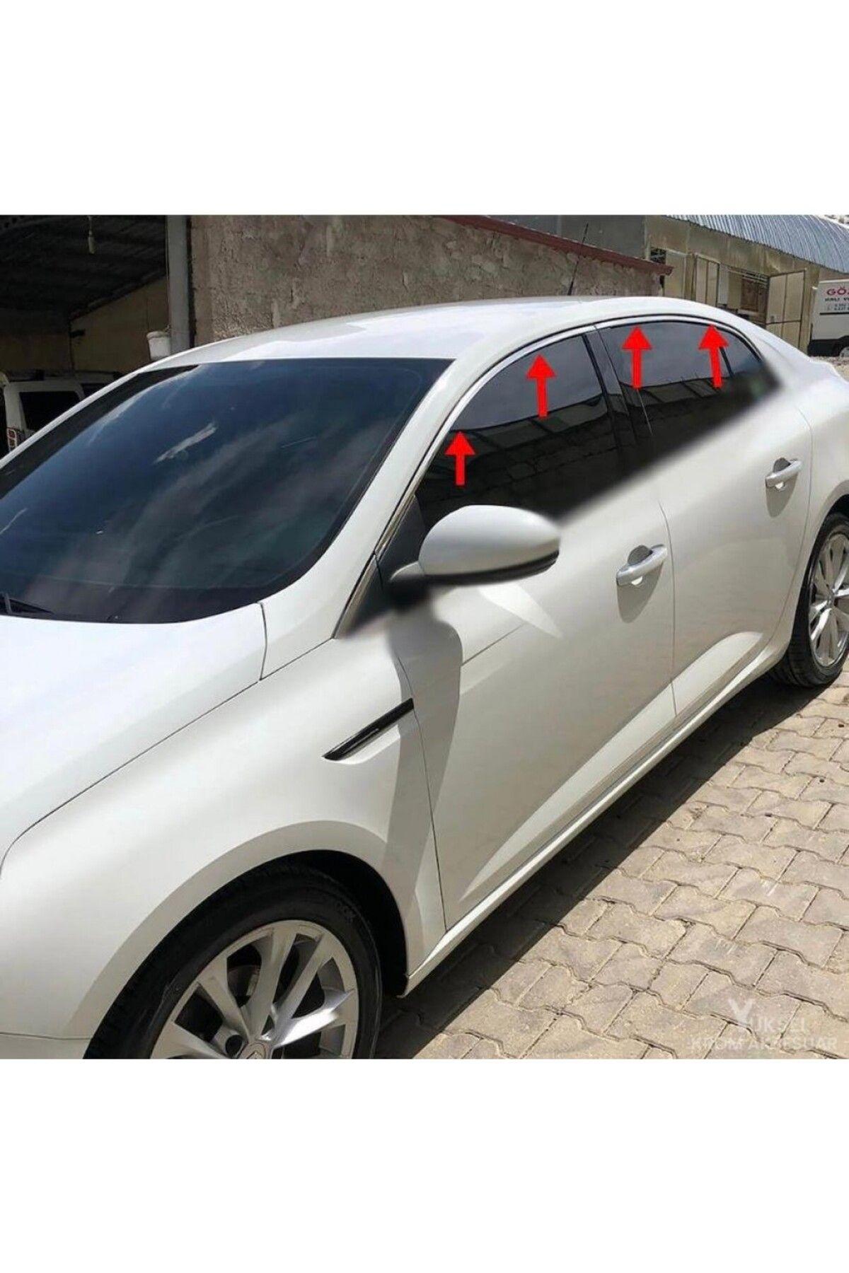 Renault Megane 4 Sedan  Paslanmaz Çelik Krom Cam Üst Çıtası 2016-2024 6 Parça