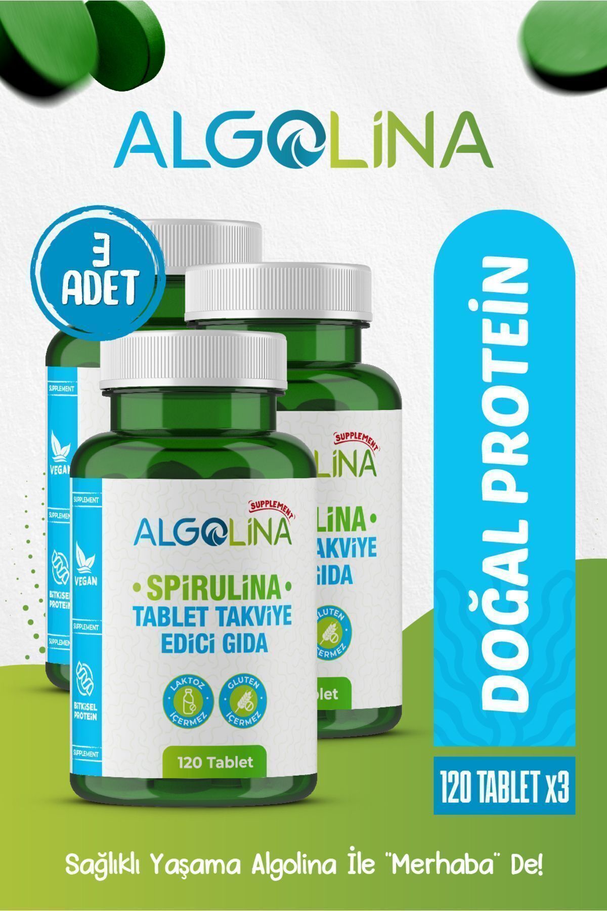 Algolina Spirulina 120 Tablet525 Mg Protein -...