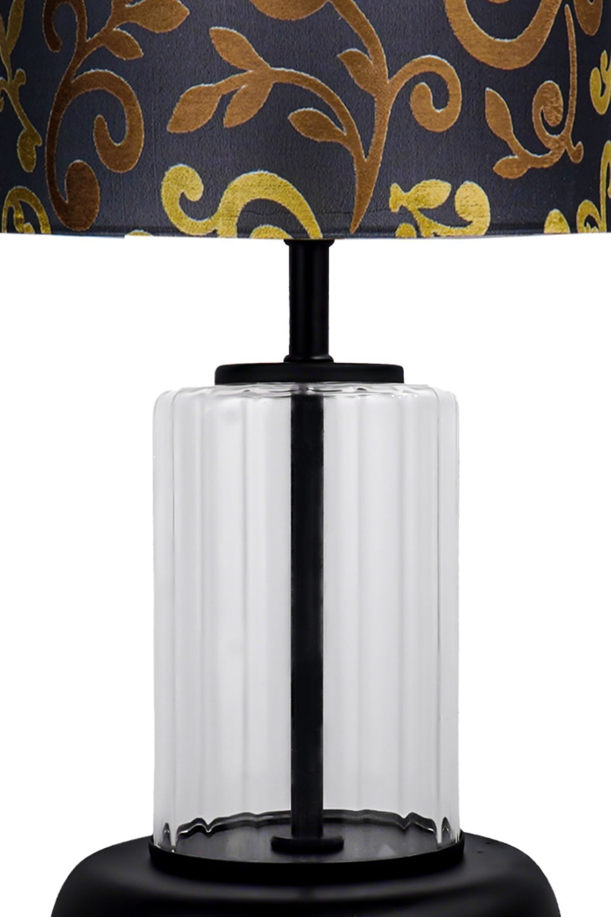 آباژور شیشه ای راه راه مشکی شفاف Monarch