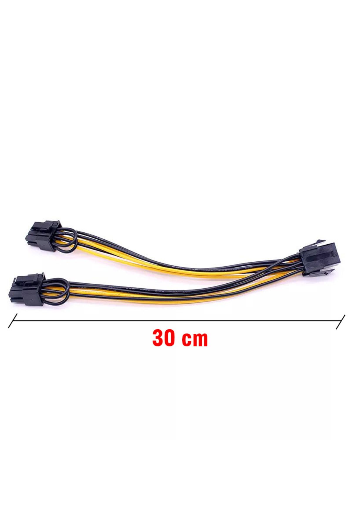 30 Cm 6 Pin Pci Express Dişi To 6 2 8 Pin Kablo 30 Cm 6 2 Power Güç Kablosu