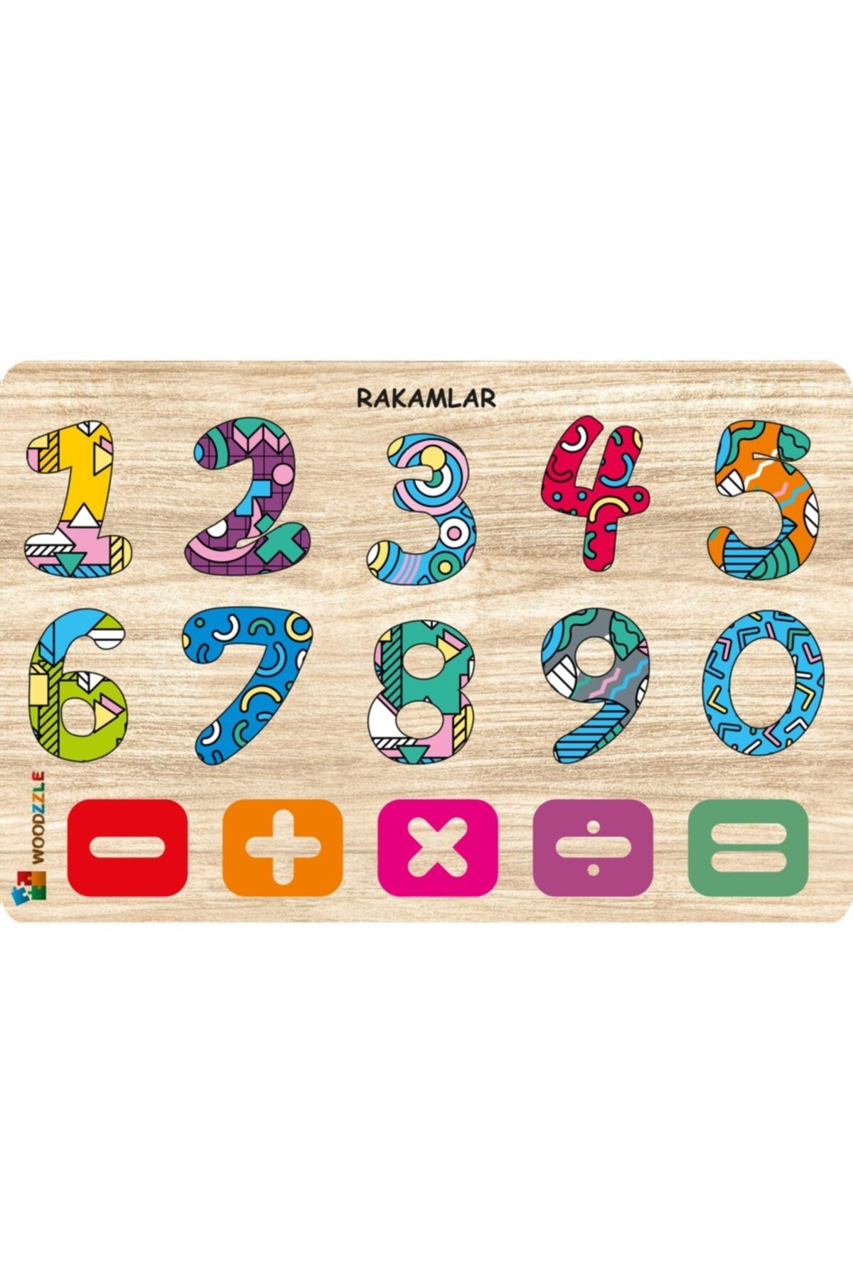 WOODZZLE 15 Parça Ahşap Eğitici Öğretici Yapboz Bulmaca Sayılar Rakamlar Bultak Ahşap Puzzle Çocuk Oyunu
