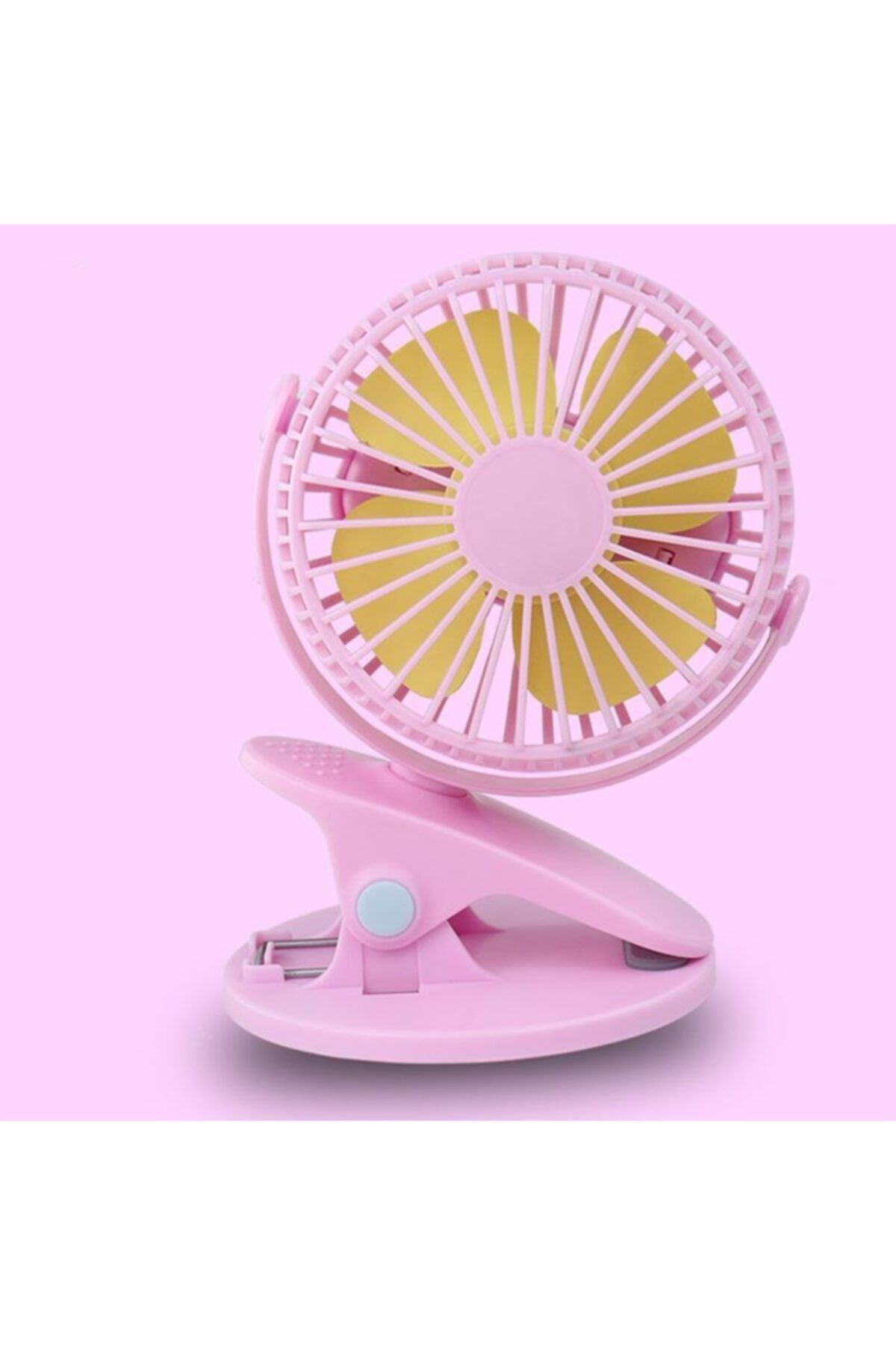 Pmr Masa Üstü Kıskaçlı Usb Mini Fan Vantilatör Pembe 360 Derece