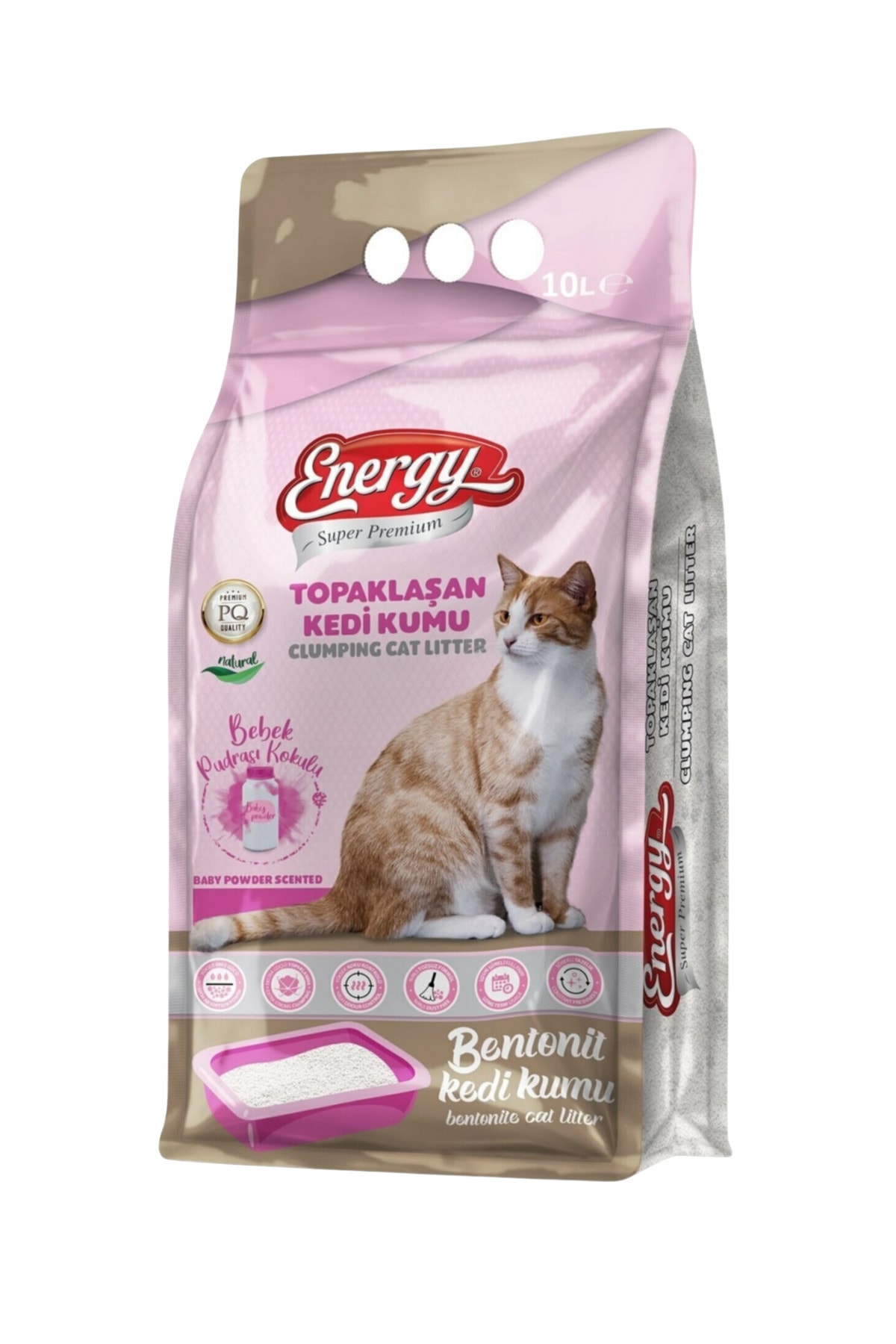 Energy Ince Taneli Pudra Kokulu Kedi Kumu 10 Litre