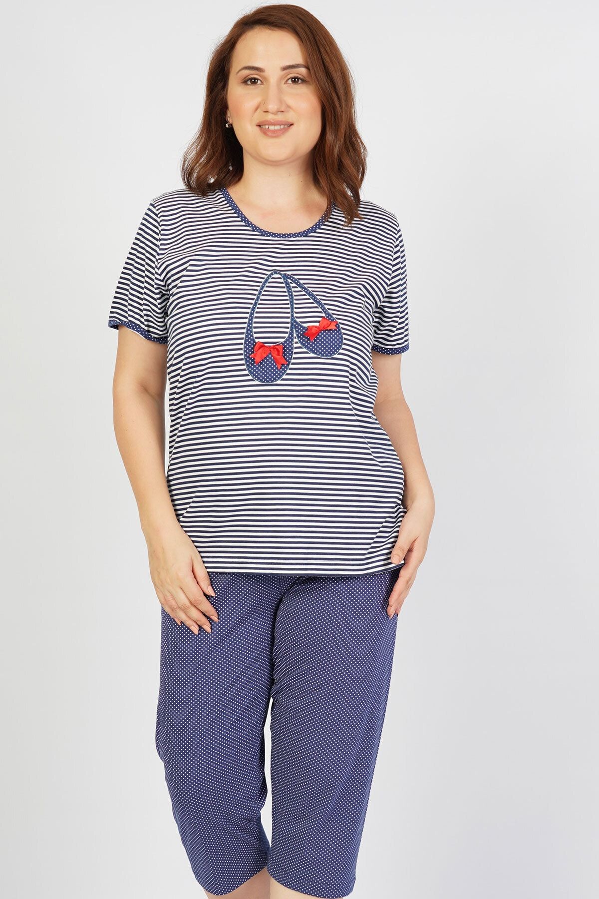 VİENETTA Pamuklu Kısa Kol Kaprili Pijama Takım