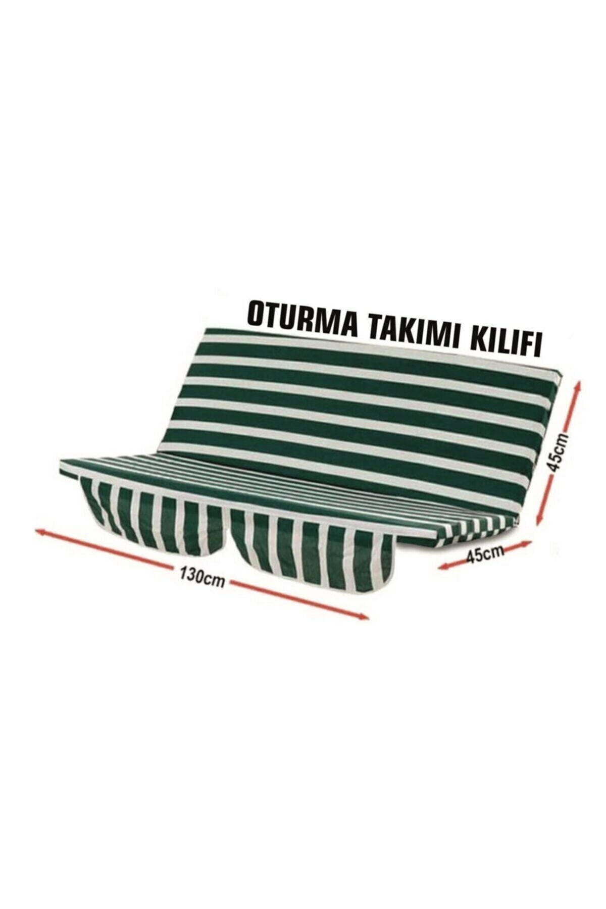 Olgun Home 2 Kişilik Salıncak Oturağı) Bahçe Salıncağı Oturağı(süngersiz Tentesiz) Yeşil Beyaz