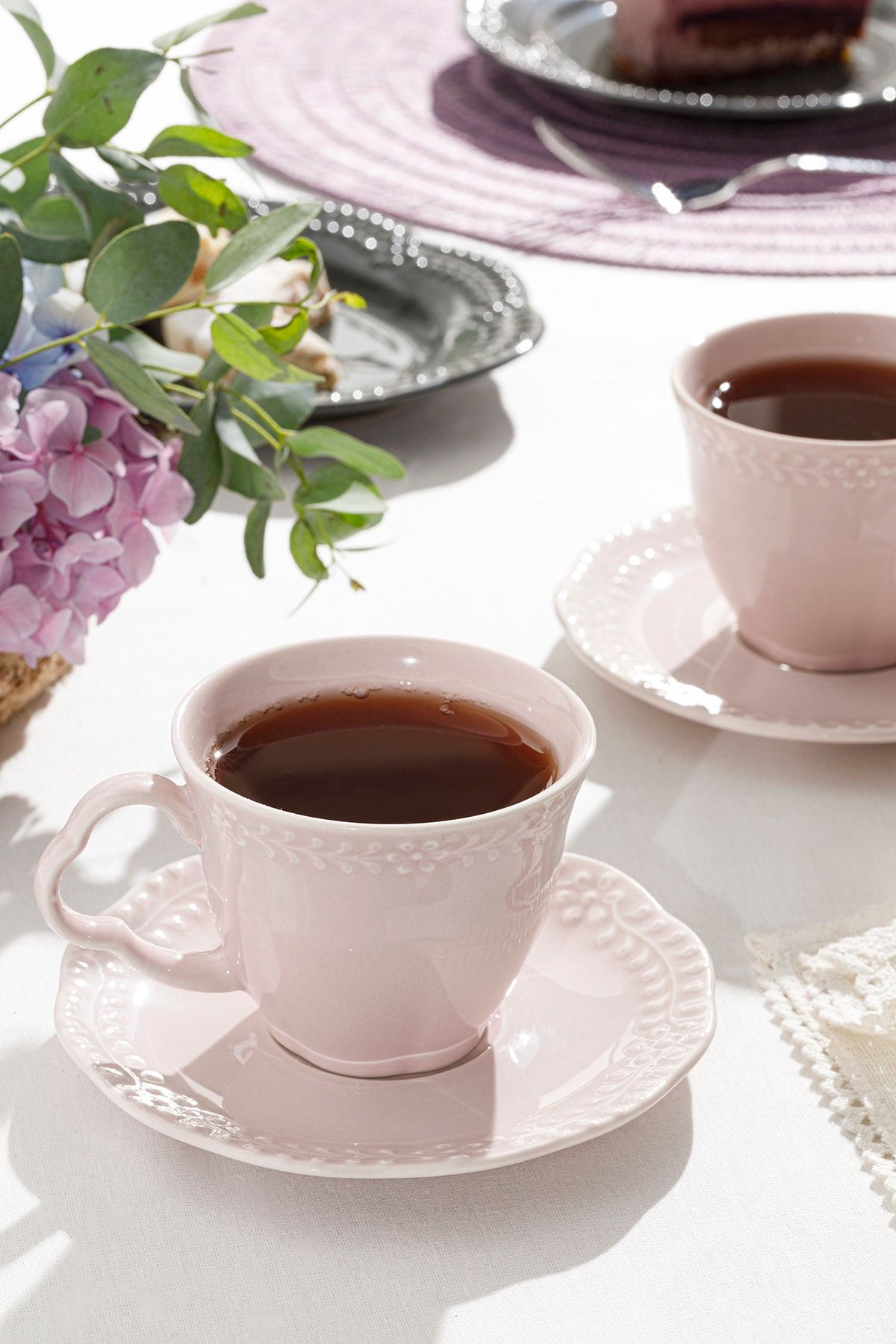 English Home Viyana Porselen 4 Parça Çay Fincan Takımı 180 Ml Açık Krem