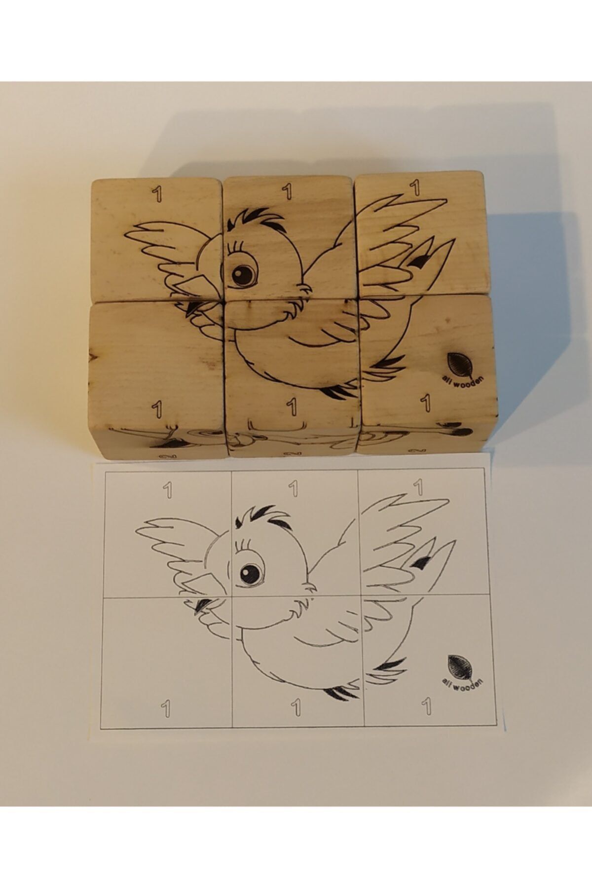 aliwooden Montessori 3+ Yaş Küp Yapboz