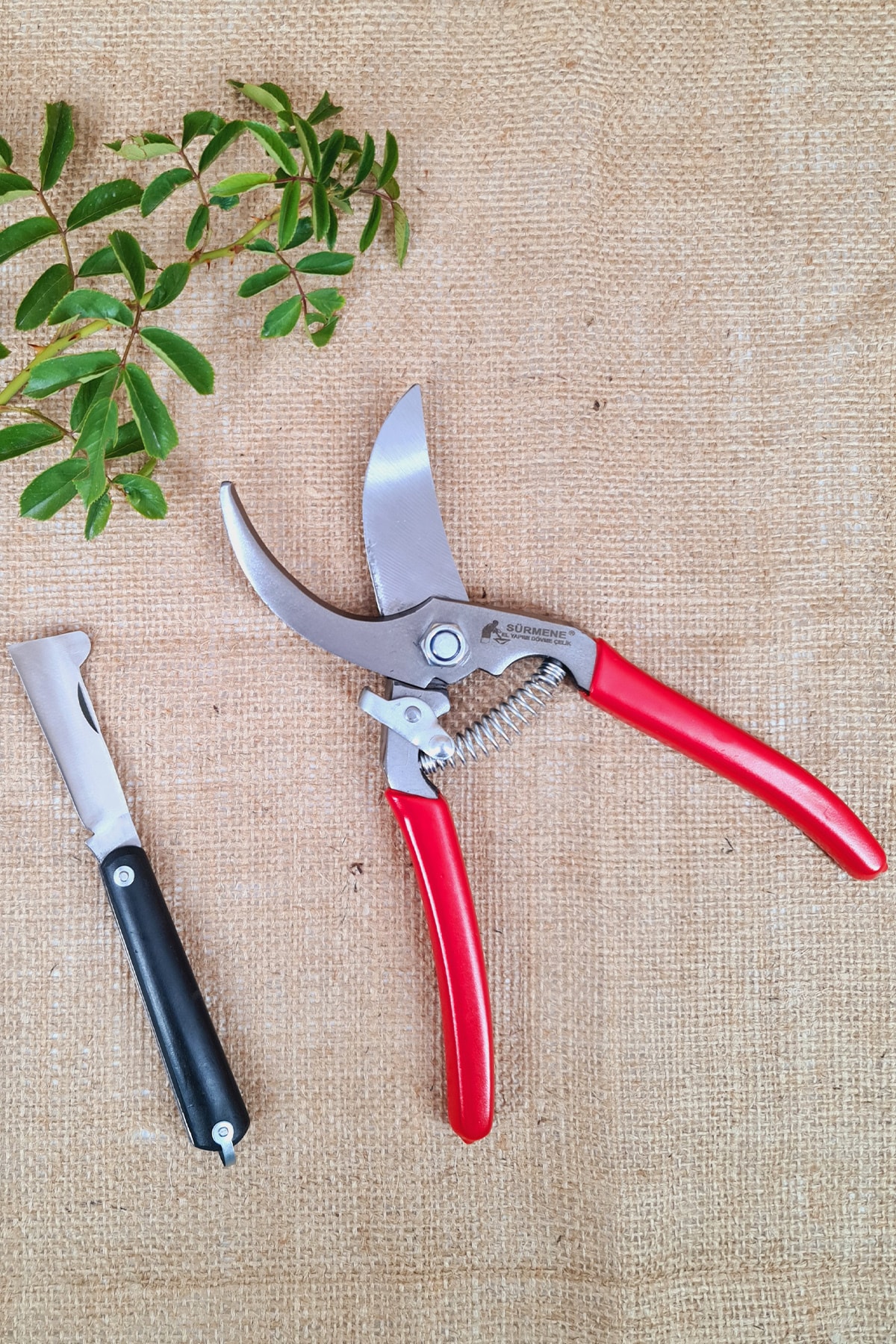 LAZBİSA Sürmene Bağ Bahçe Ağaç Dal Budama Makası Kesme Kırpma Makası Aşı Bıçağı Çakı Orj. El Yapımı