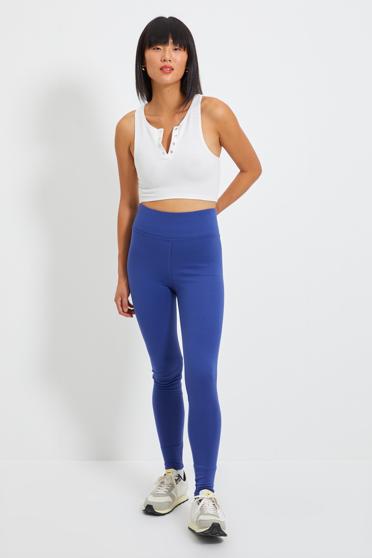 TRENDYOLMİLLA Indigo Yüksek Bel Örme Tayt TWOAW20TA0047
