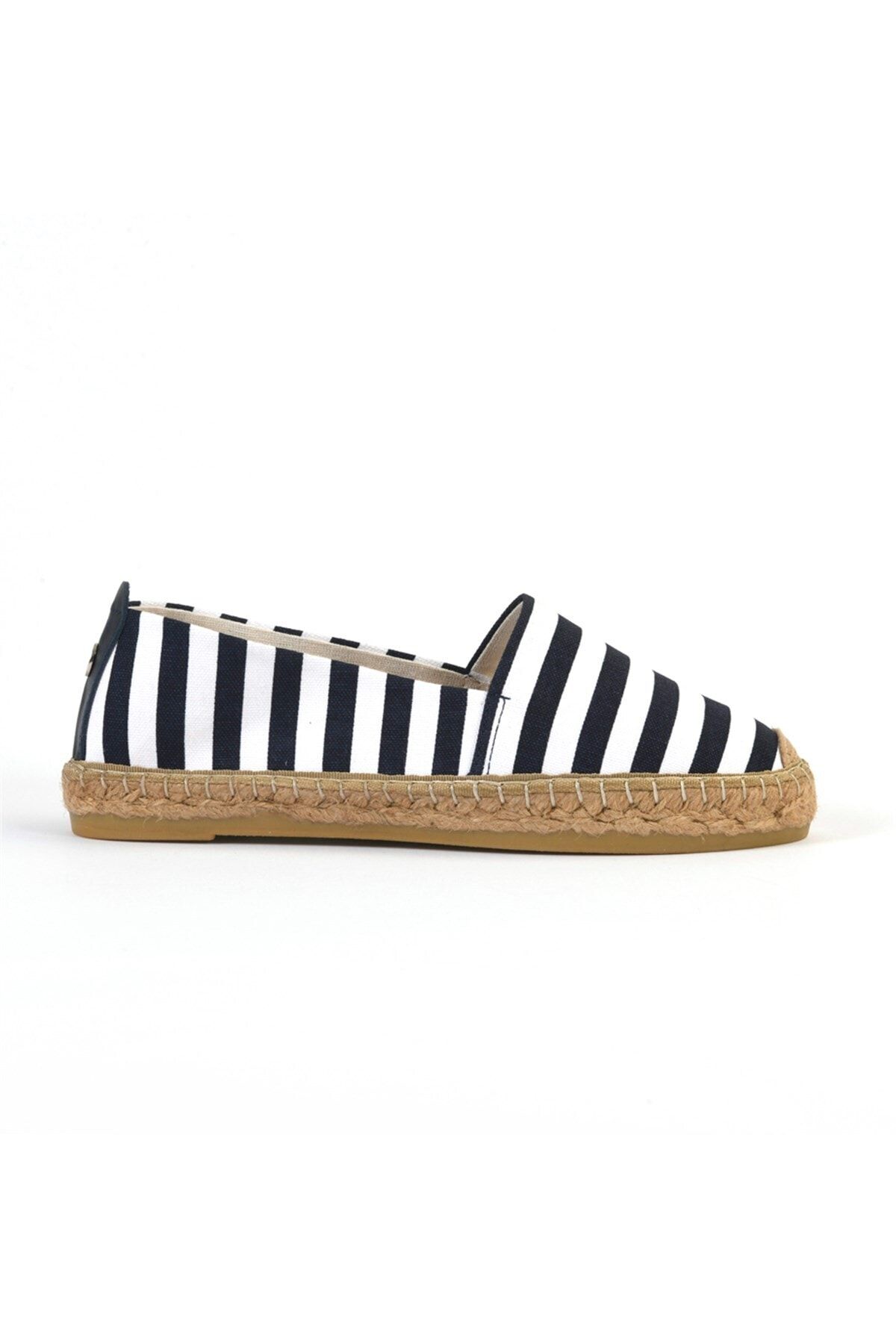 Su Espadril Espadril Aileen Lacivert Çizgili Keten Ayakkabı