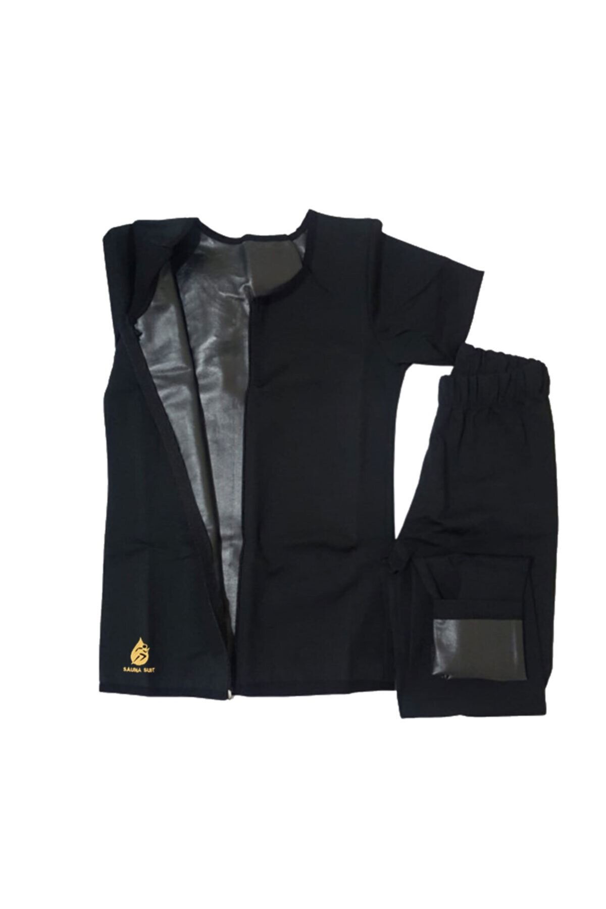 crıtıcman Sauna Suit Orijinal Unisex Tayt Fermuarlı Kısa Kollu Termal Sauna Etkisi Takım